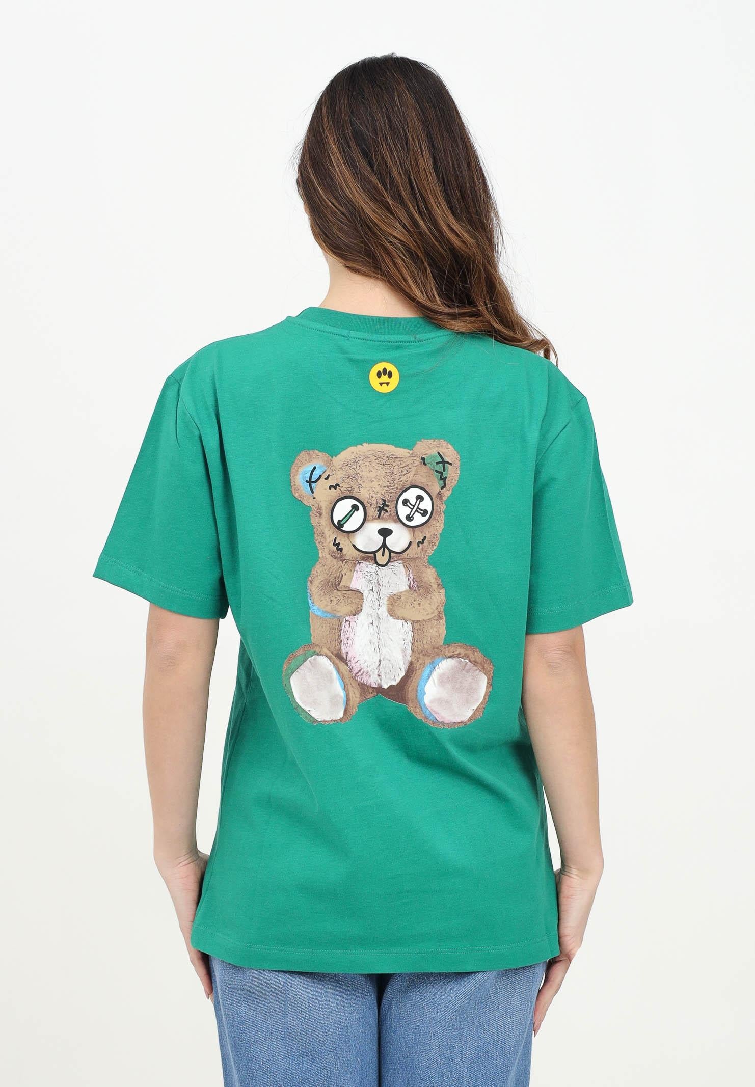 BARROW T-shirt a manica corta verde per uomo e donna con stampa teddy S5BWUATH150 BW030 BARROW