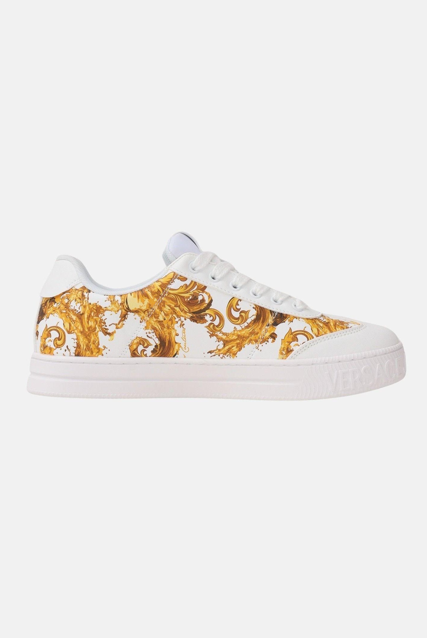 VERSACE JEANS COUTURE Sneakers bianche da uomo con fantasia barocca e logo 80YA3SK6ZSE04 G03 VERSACE JEANS COUTURE