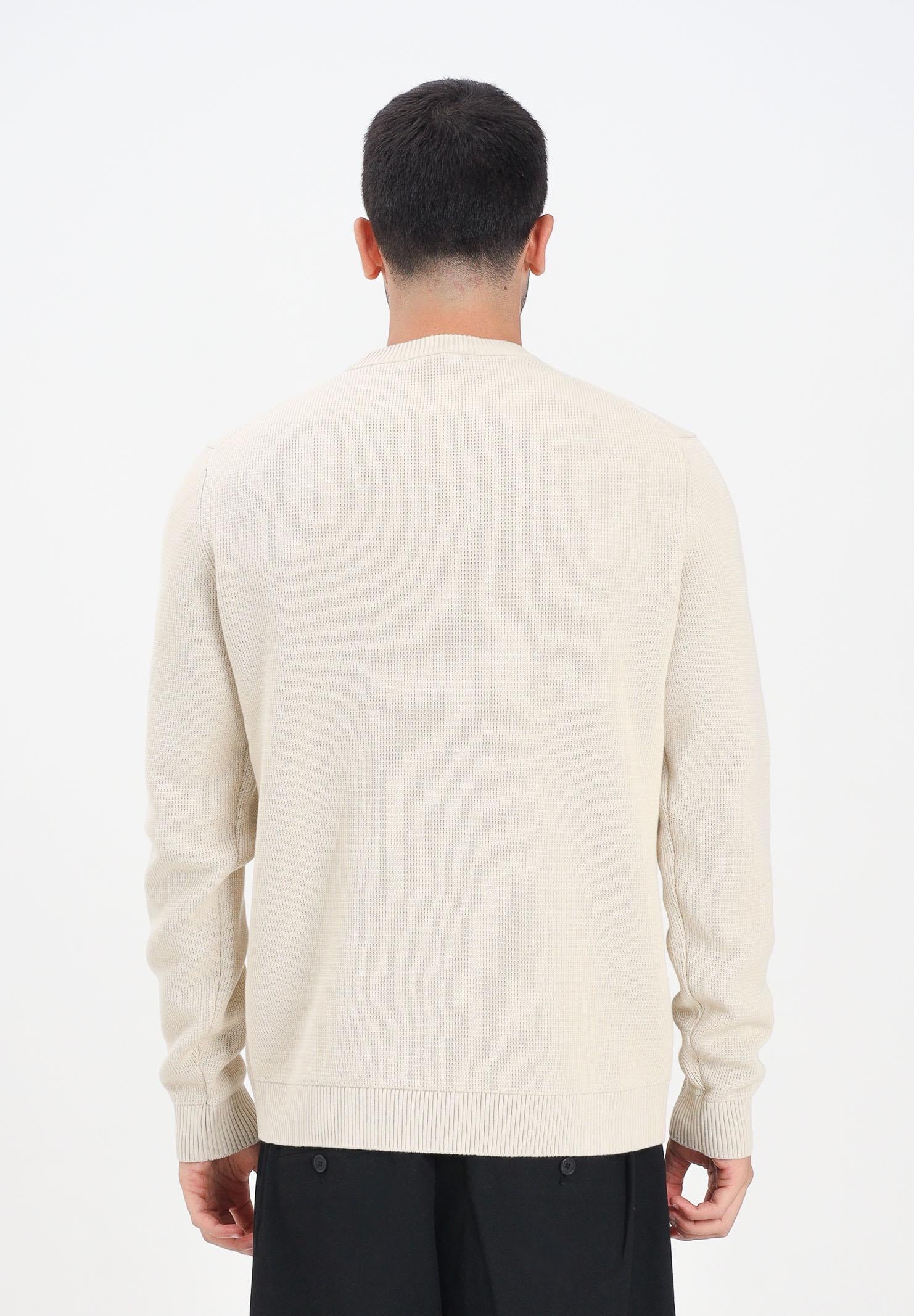 SELECTED HOMME Maglioncino girocollo beige da uomo 16092599 Oatmeal SELECTED HOMME