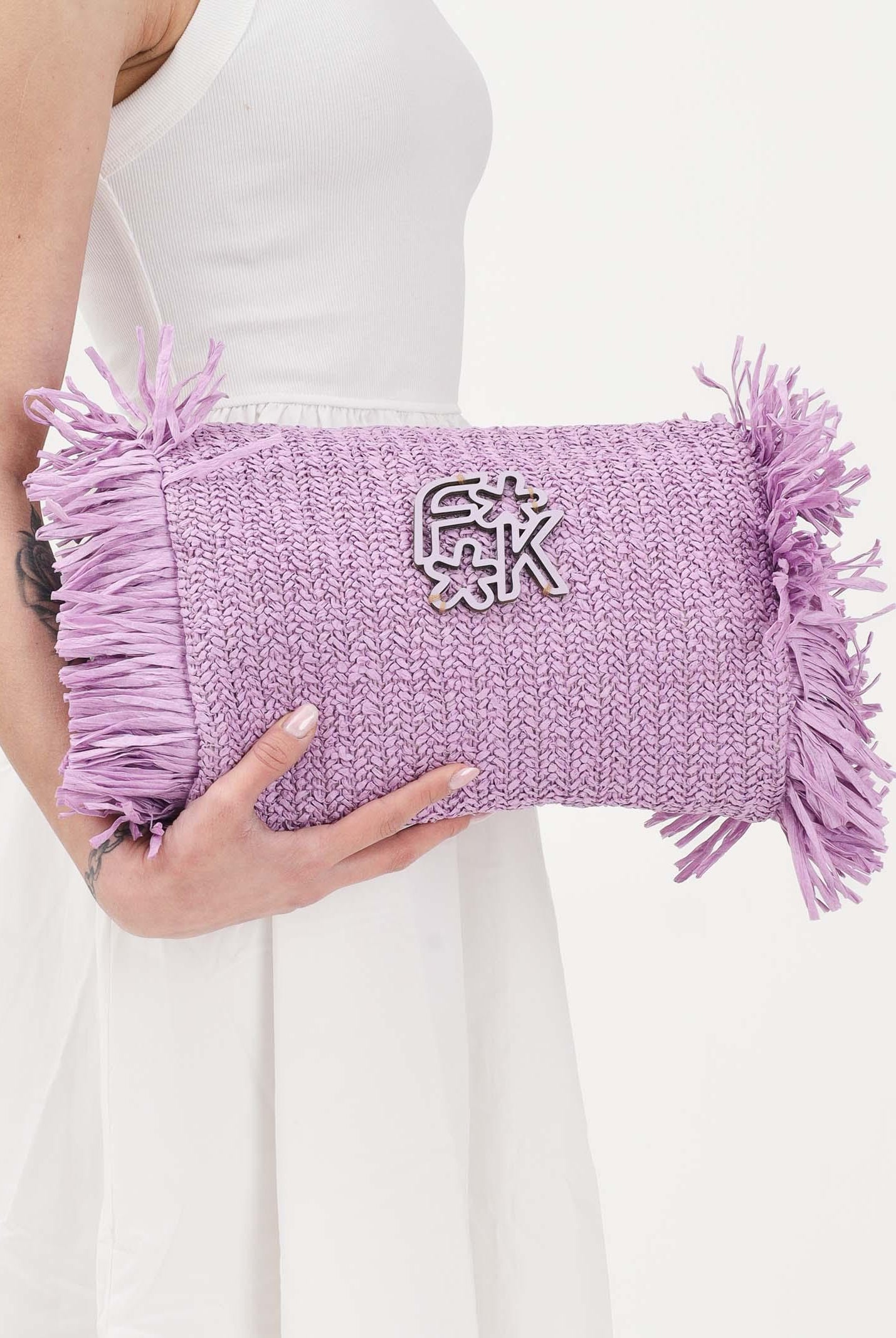 F**K Pochette in rafia lilla da donna FA26-SW0050LC . F**K