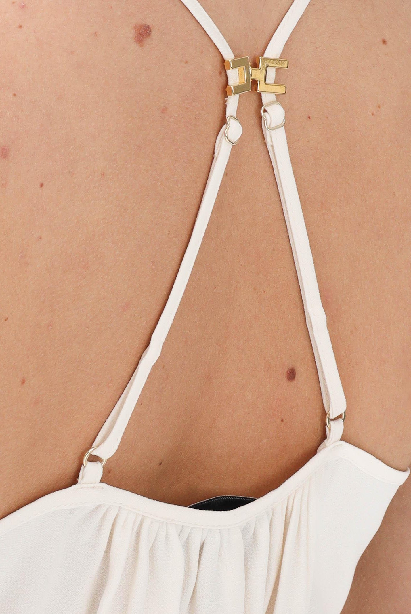 ELISABETTA FRANCHI Body burro da donna con spalline incrociate sul retro BO01461E2 193 ELISABETTA FRANCHI