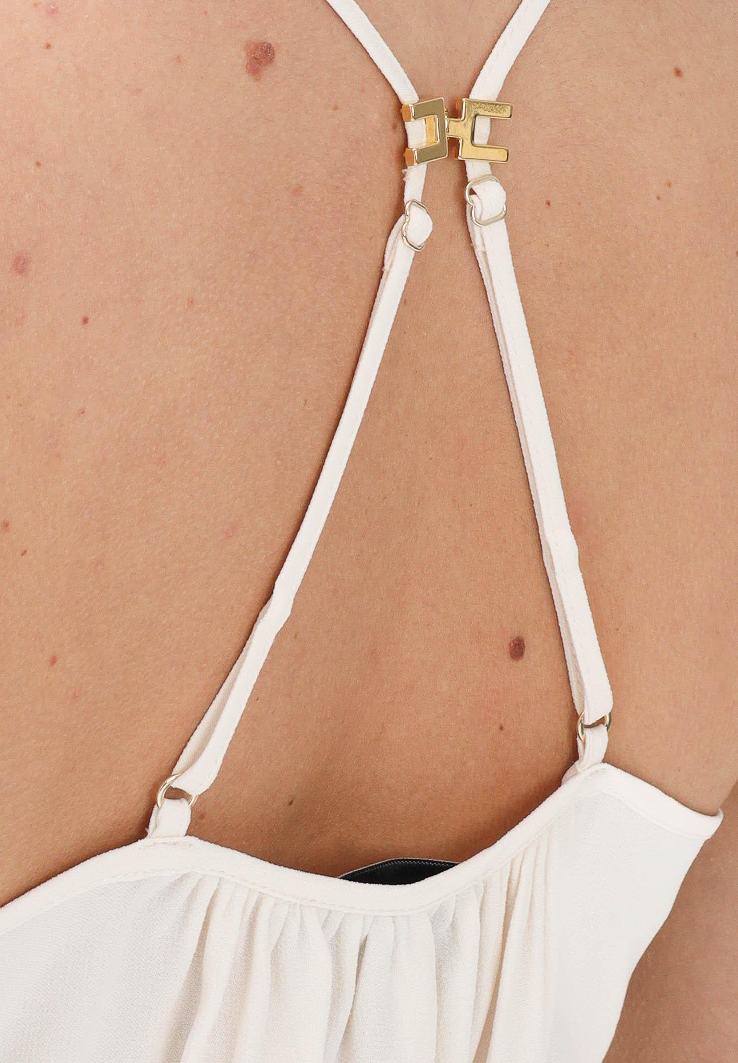 ELISABETTA FRANCHI Body burro da donna con spalline incrociate sul retro BO01461E2 193 ELISABETTA FRANCHI