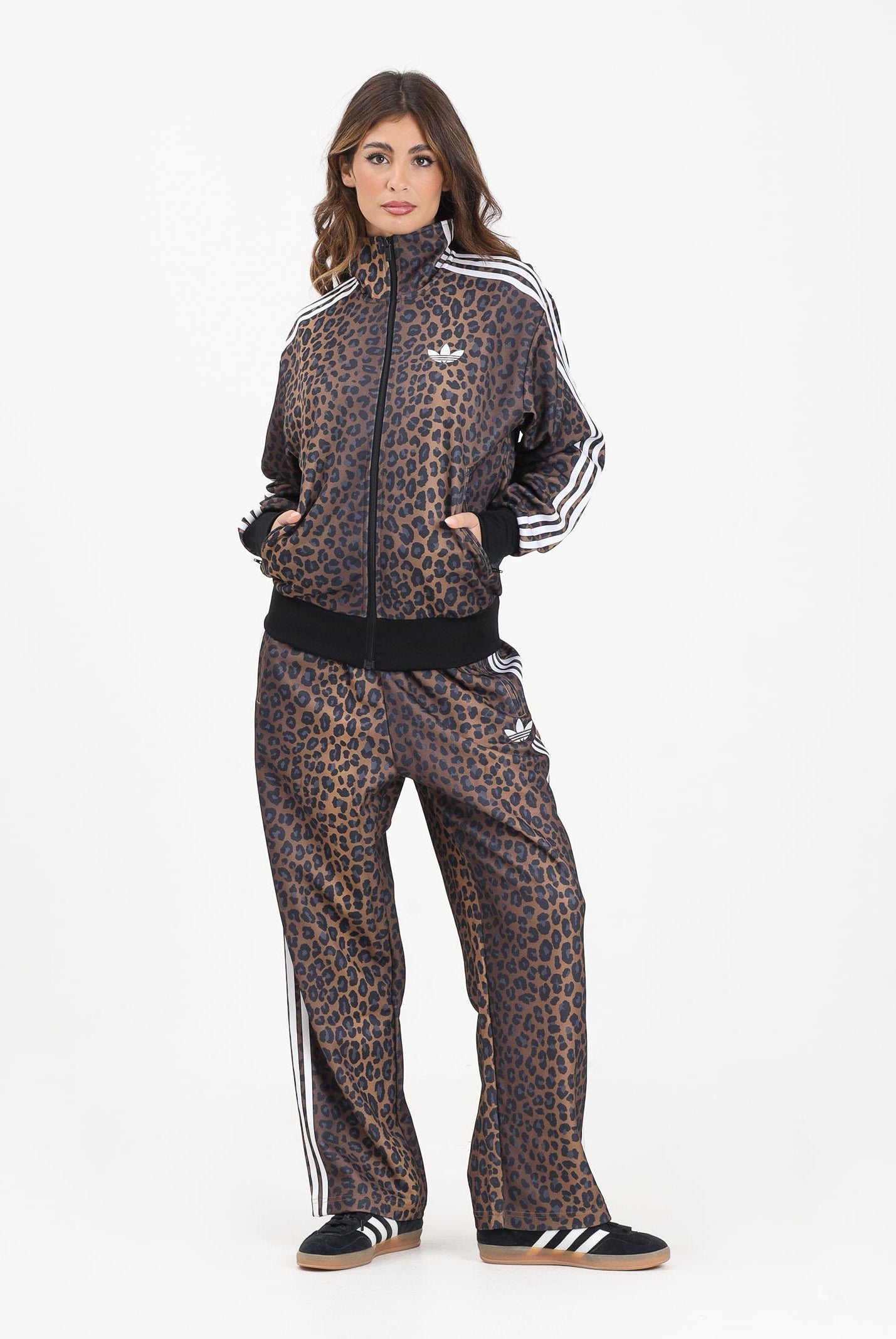 ADIDAS ORIGINALS Pantalone sportivo Firebird Loose Leopard beige da donna JV7580  ADIDAS ORIGINALS