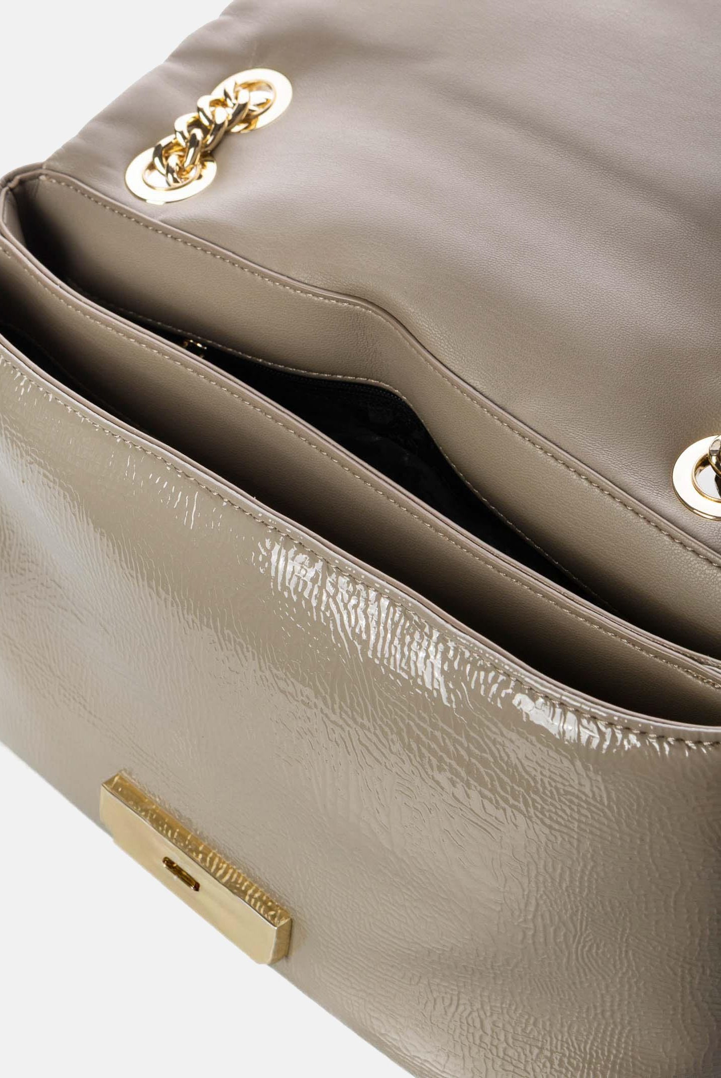 ARMANI EXCHANGE Borsa a tracolla in vernice beige da donna XW000355AF17239 U6242 ARMANI EXCHANGE