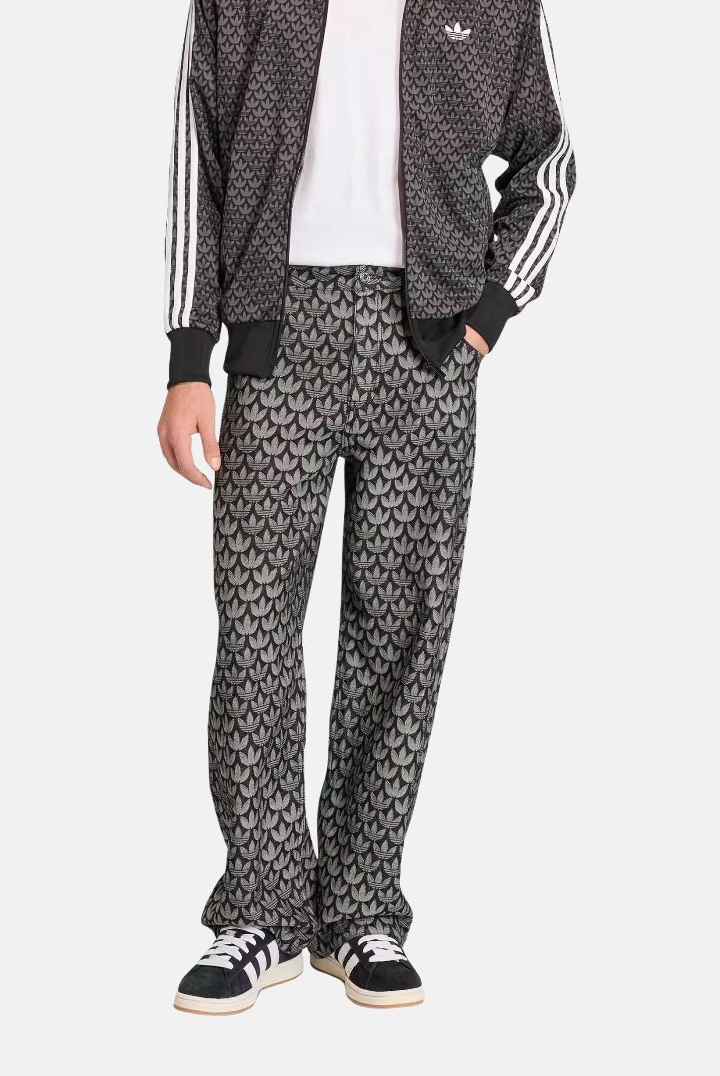 ADIDAS ORGINALS Jeans DENIM LOOSE MONOGRAM in denim nero da uomo KC6380 . ADIDAS ORIGINALS