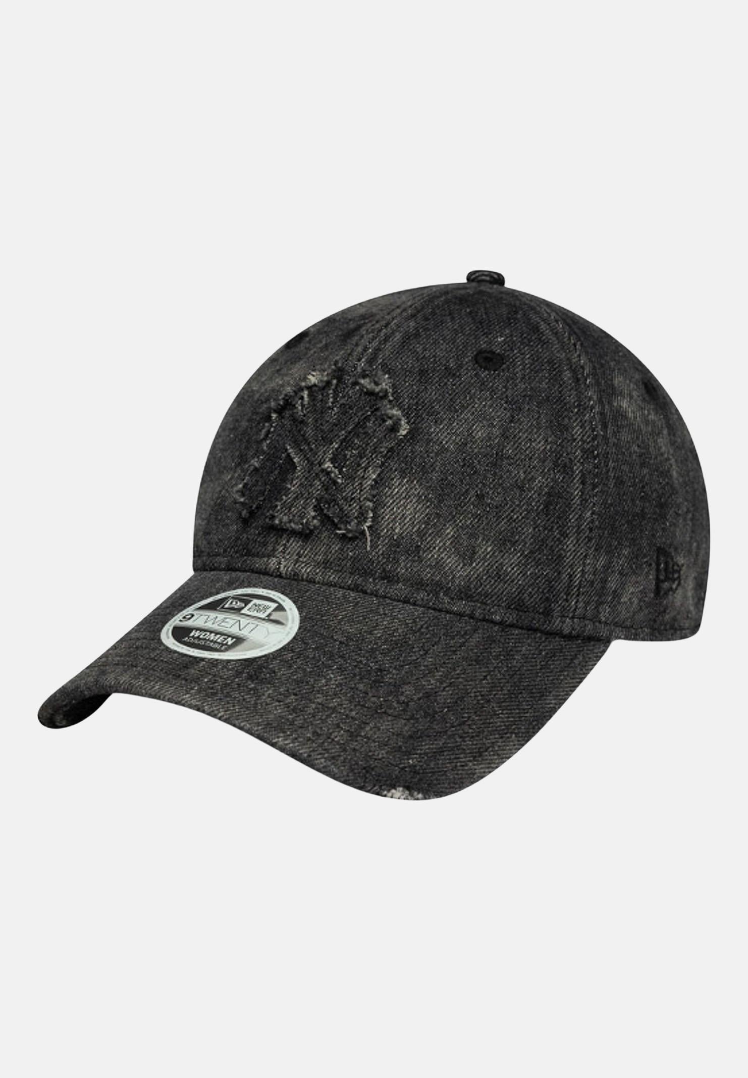 NEW ERA Cappello con visiera 9TWENTY New York Yankees MLB in denim nero per uomo e donna 60691319 . NEW ERA