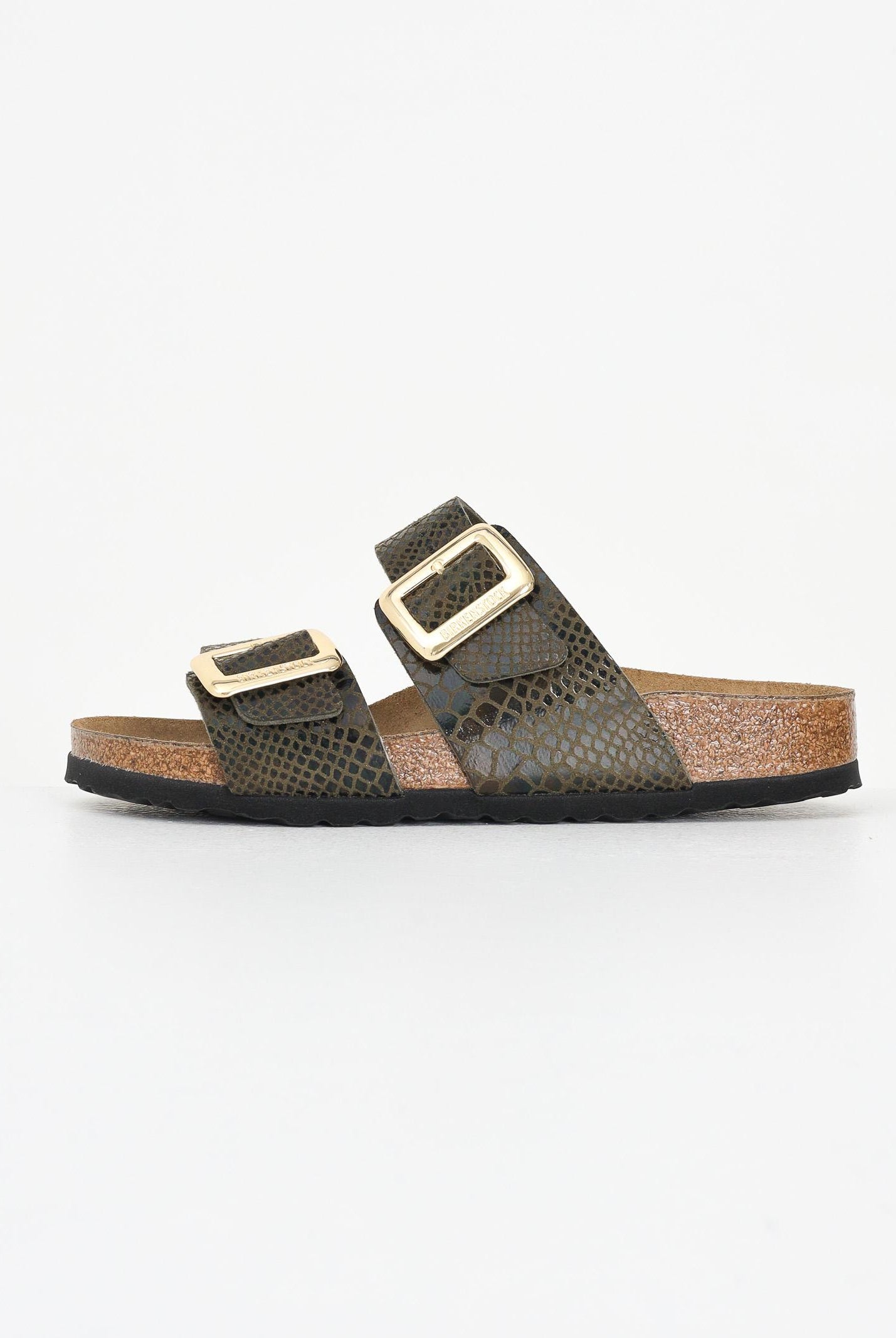 BIRKENSTOCK Ciabatte Sydney Cushion Buckle nere da donna 1030888 . BIRKENSTOCK