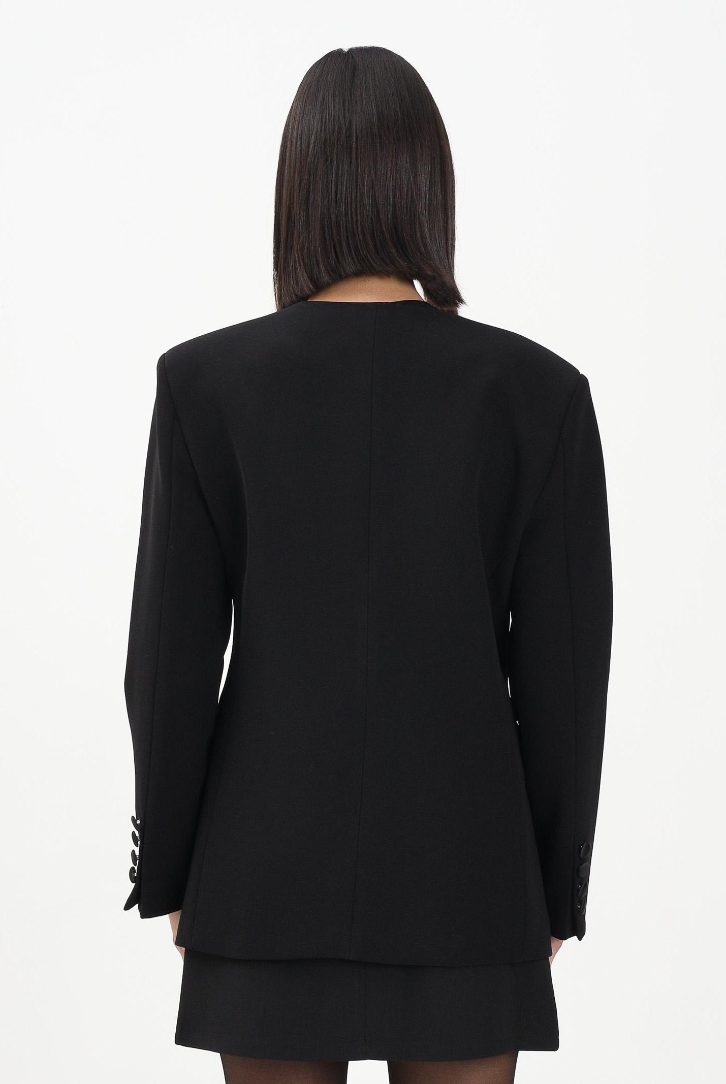 TPN Giacca doppiopetto Arlee nera da donna con applicazione fiore in strass ARLEE402W5 D6 TPN