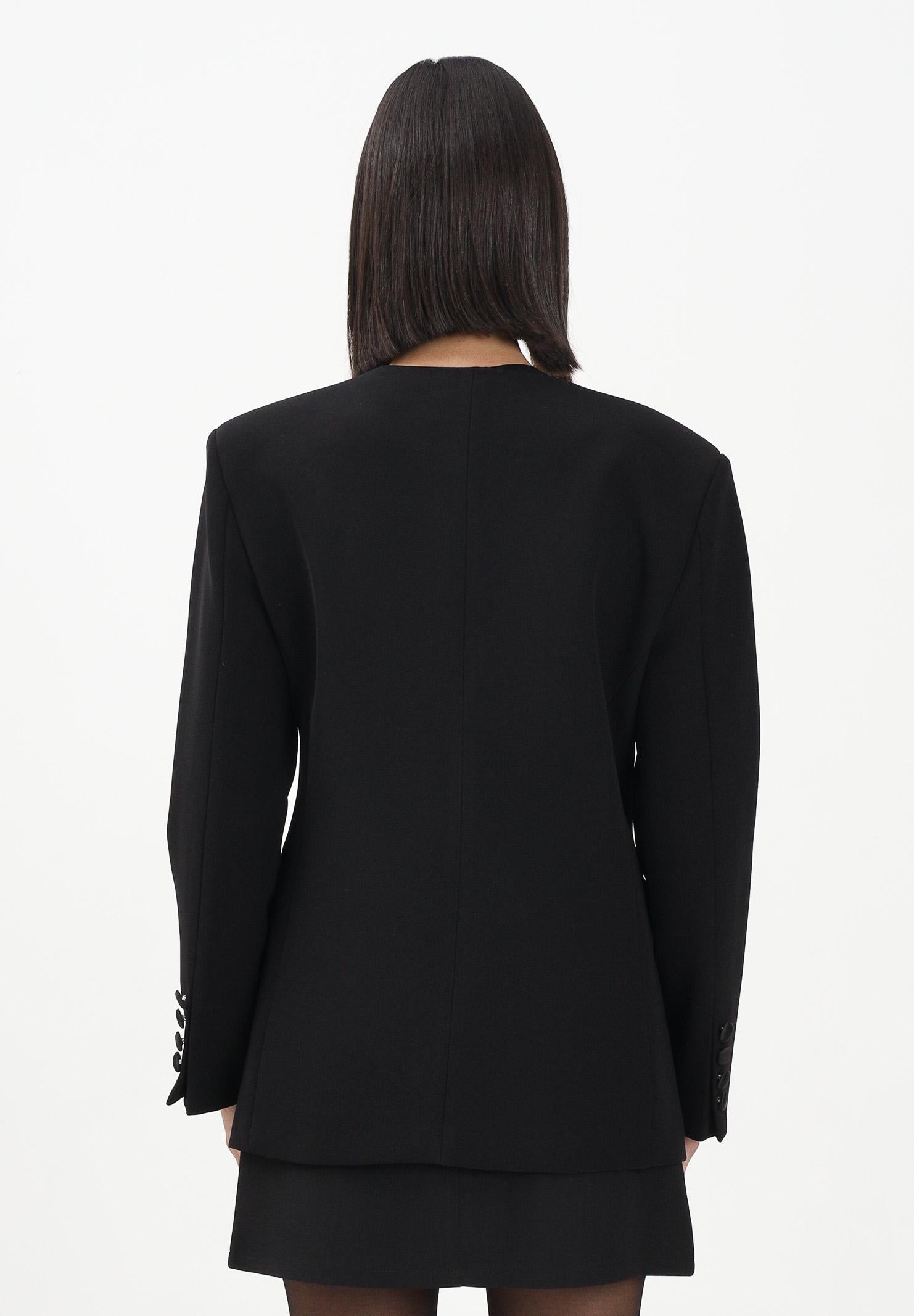 TPN Giacca doppiopetto Arlee nera da donna con applicazione fiore in strass ARLEE402W5 D6 TPN