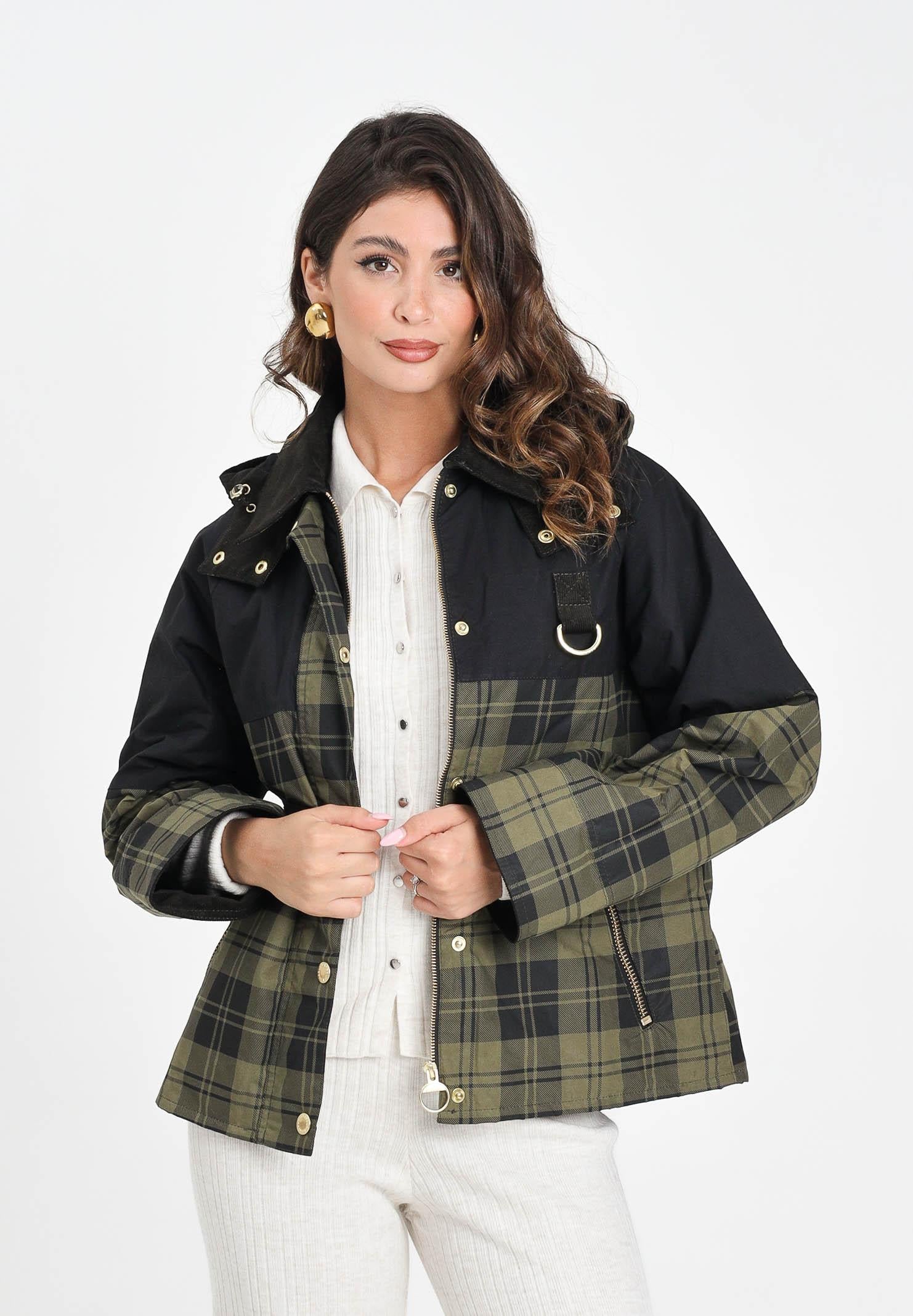BARBOUR Giubbotto Elaine verde e nero da donna 252MLSP0253 OL51 BARBOUR