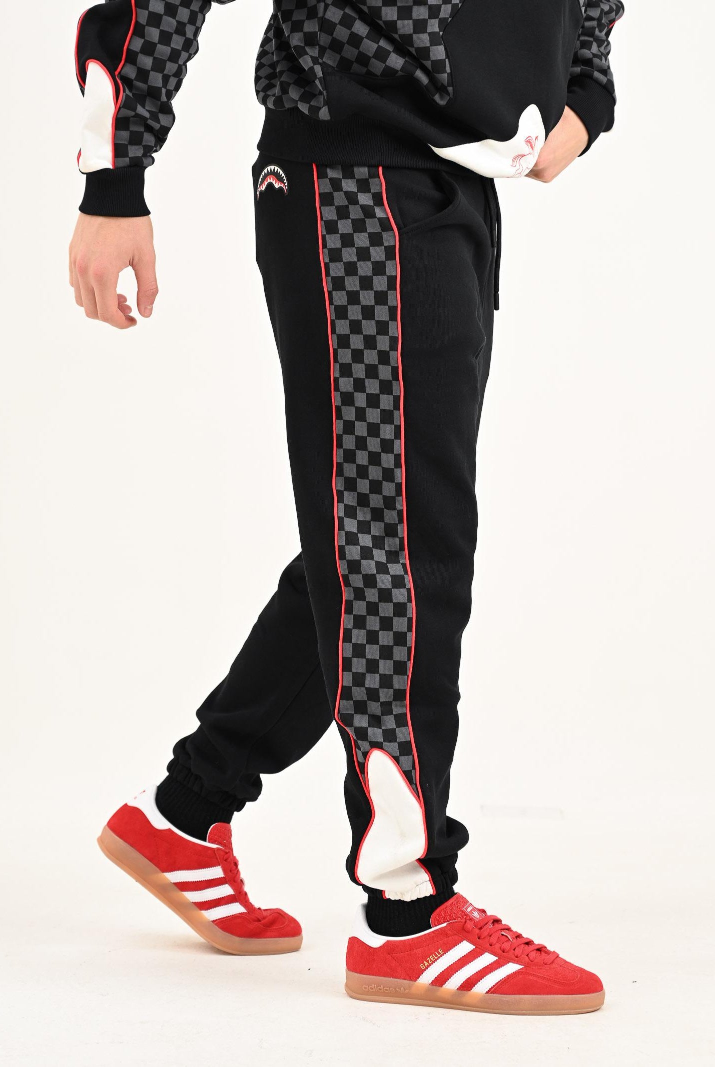 SPRAYGROUND Pantalone sportivo Triple Decker Heir to the Throne nero per uomo e donna SP775GGREY  SPRAYGROUND