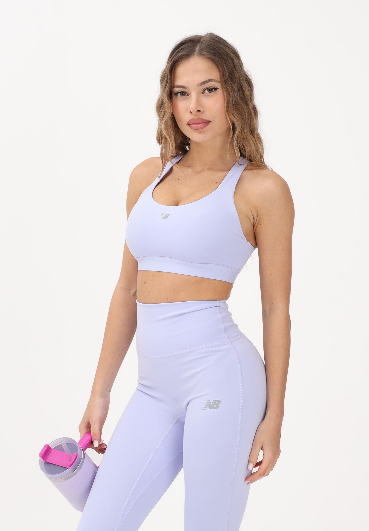 NEW BALANCE Bralette sportiva NB Essential lilla da donna WB51035DYK . NEW BALANCE