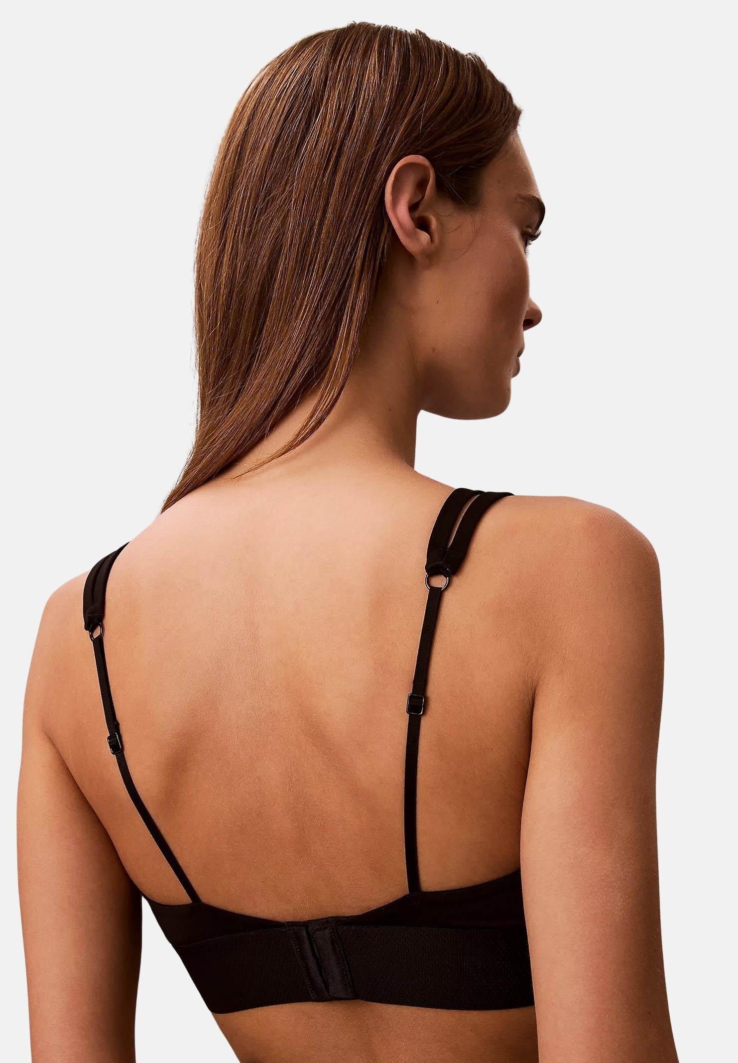 CALVIN KLEIN Bralette nera da donna con logo LV00QF8478 UB1 CALVIN KLEIN