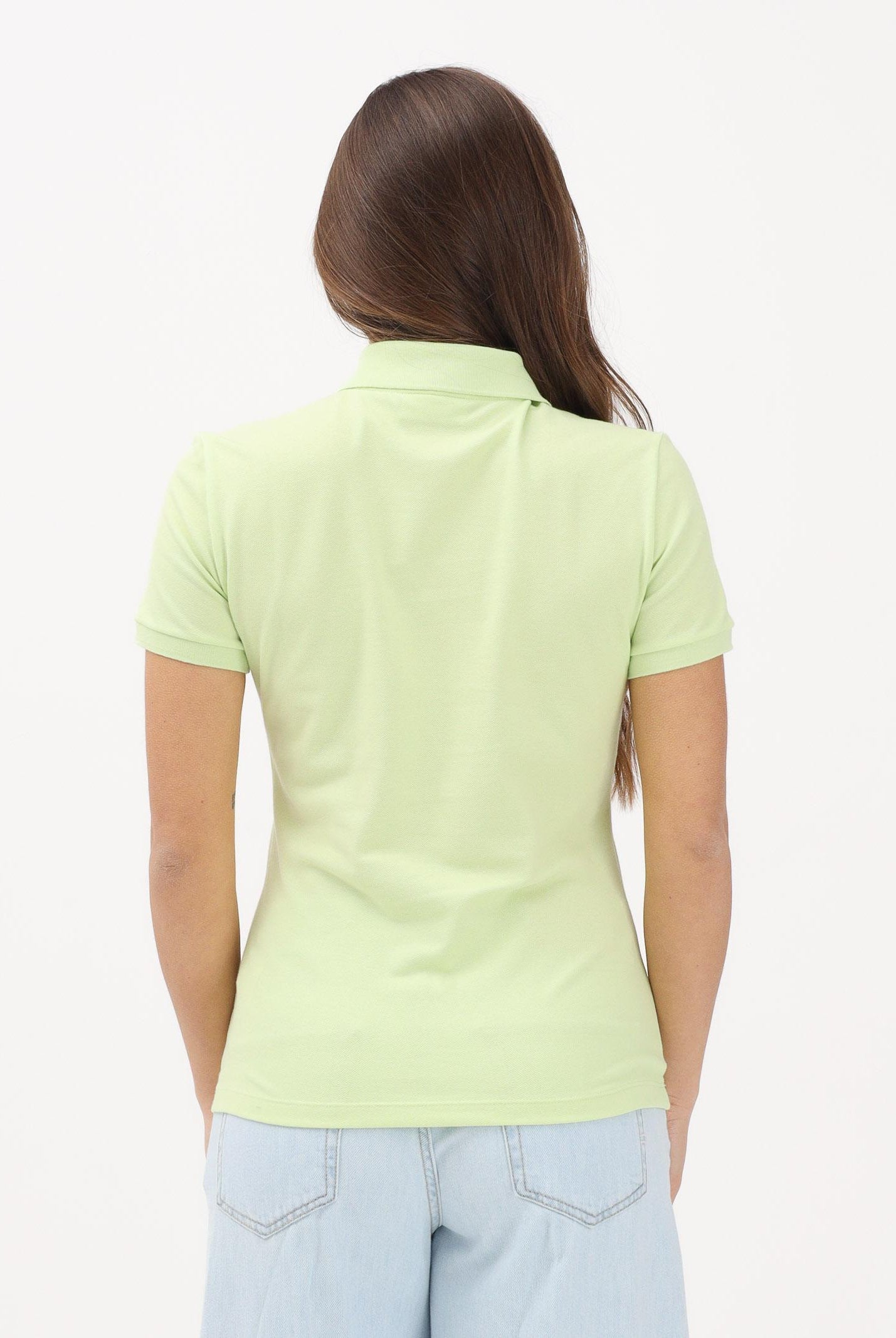 LACOSTE Polo a manica corta verde da donna con logo PF5462 BIC LACOSTE