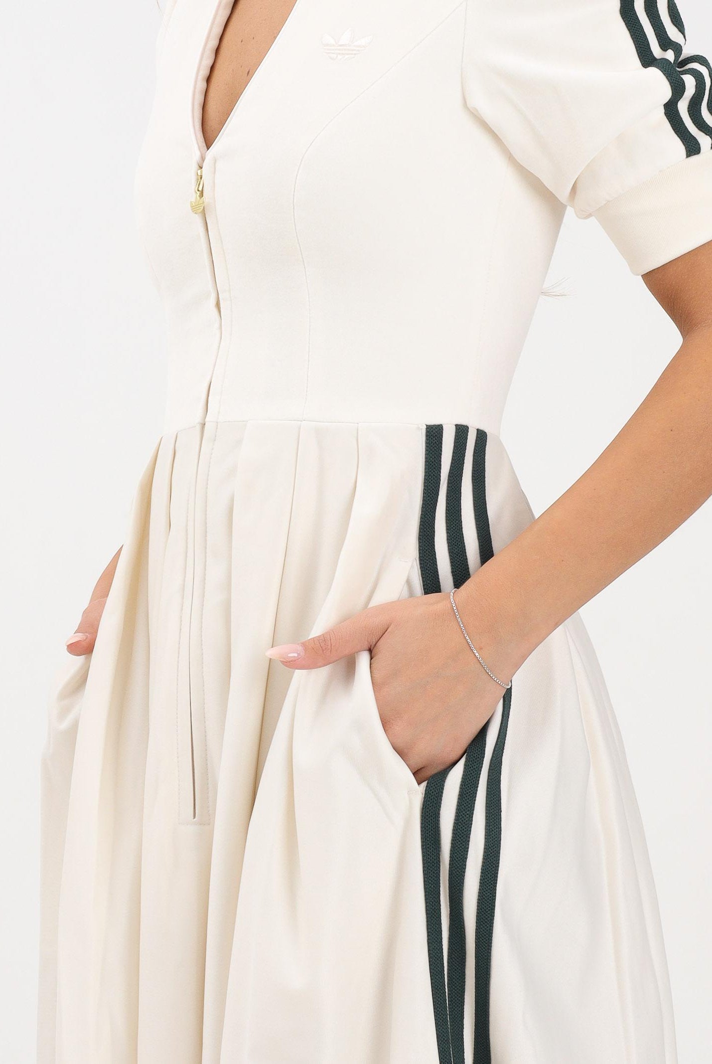 ADIDAS ORIGINALS Abito midi DIRNDL panna da donna KF2301 ADIDAS ORIGINALS