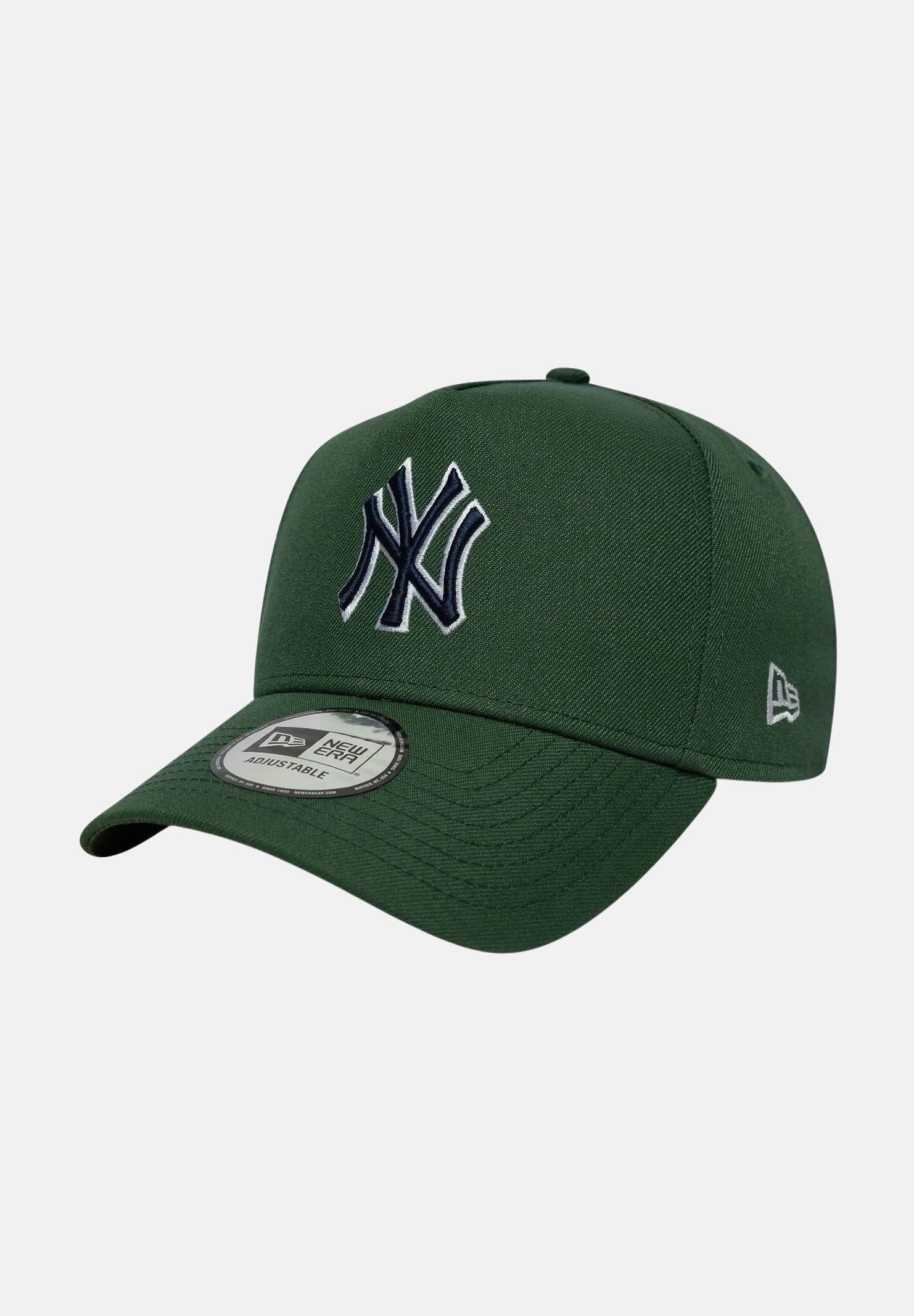 NEW ERA Cappello con visiera 9FORTY E-Frame New York Yankees MLB Outline Script verde per uomo e donna 60771813 . NEW ERA