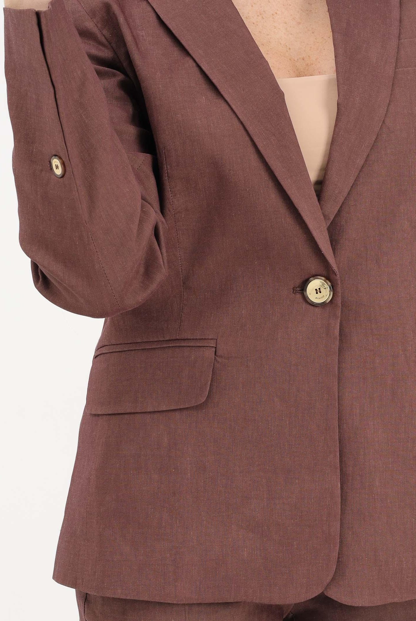 PINKO Giacca monopetto marrone da donna 106597A34I L78 PINKO