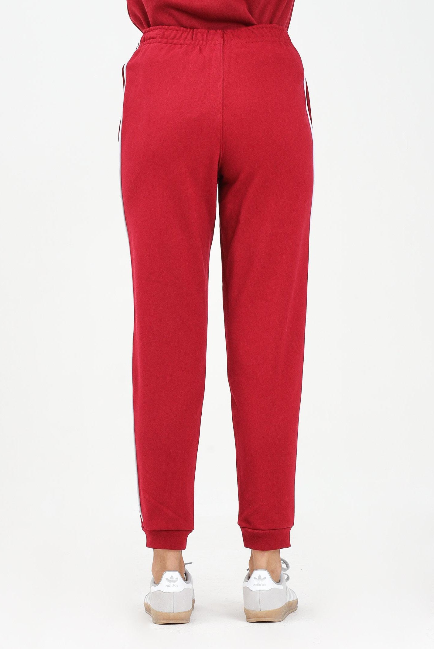 LACOSTE Pantalone sportivo bordeaux per uomo e donna con bande logate XH9803 476 LACOSTE