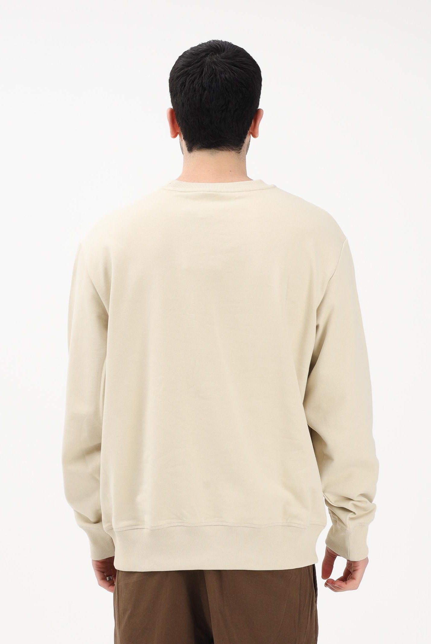 THE NORTH FACE Felpa girocollo Essential Light Relaxed beige da uomo NF0A8GQCDOM1 . THE NORTH FACE