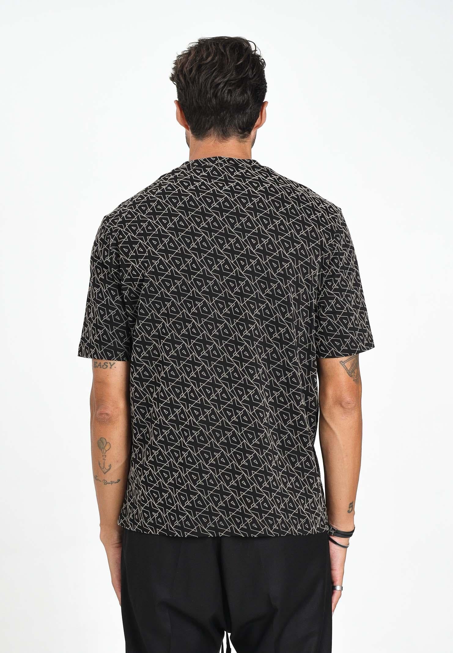 ARMANI EXCHANGE T-shirt a manica corta nera da uomo caratterizzata da ricamo logo XM001897AF10356 FC196 ARMANI EXCHANGE