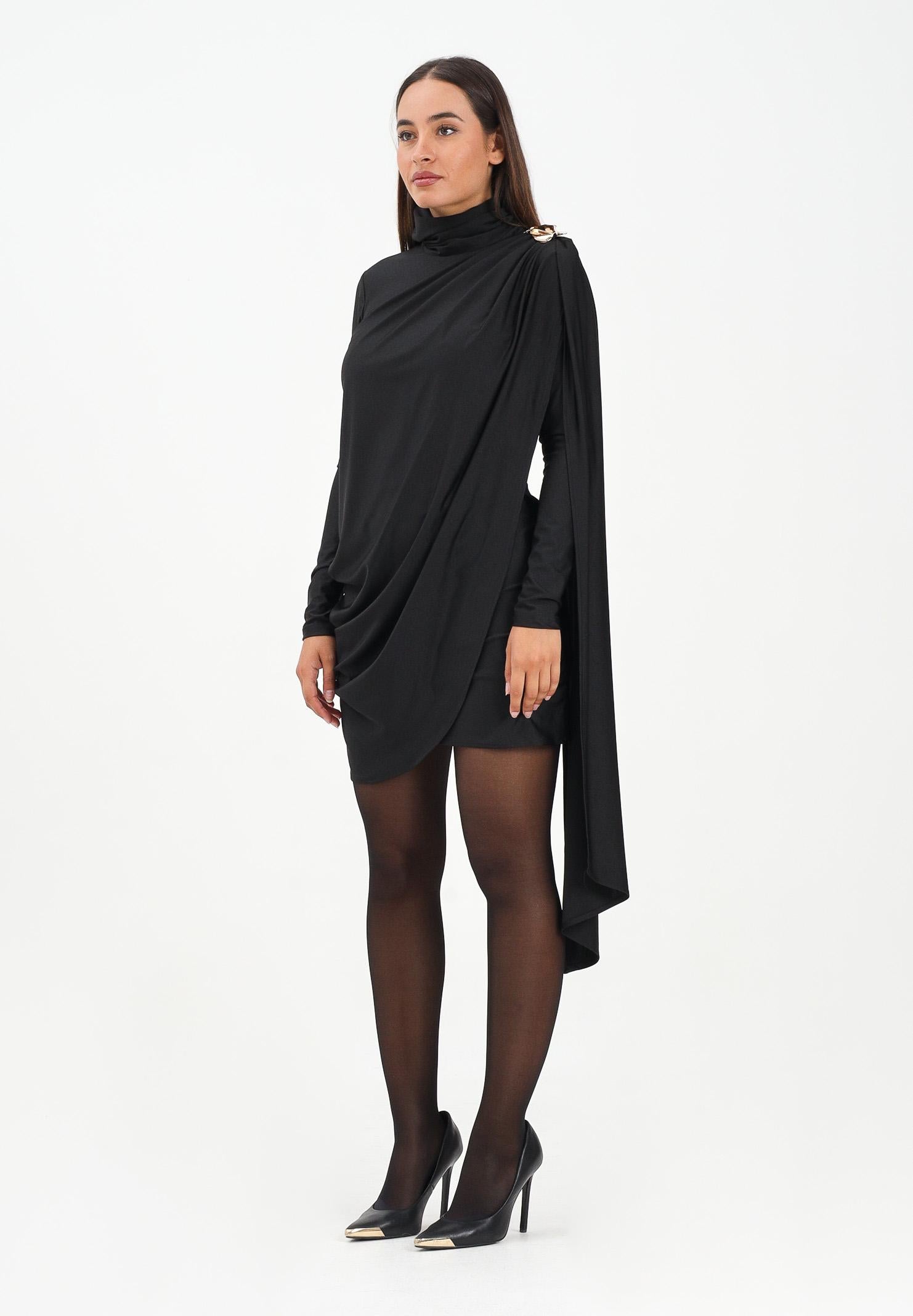 TPN Abito corto Brooks nero da donna con dettaglio metallico e volant BROOKS112W5 D6 TPN