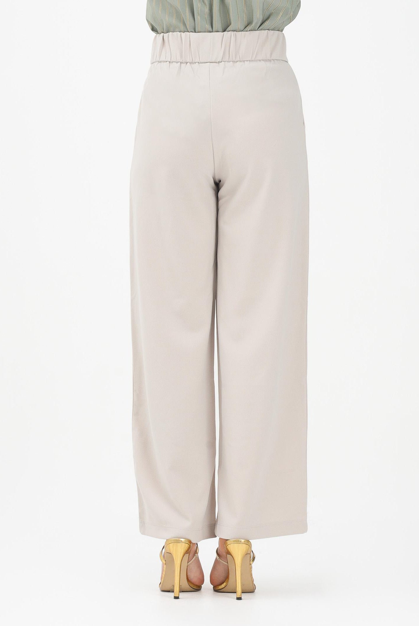 JDY Pantalone beige da donna a vita alta 15208430 CHGR JDY
