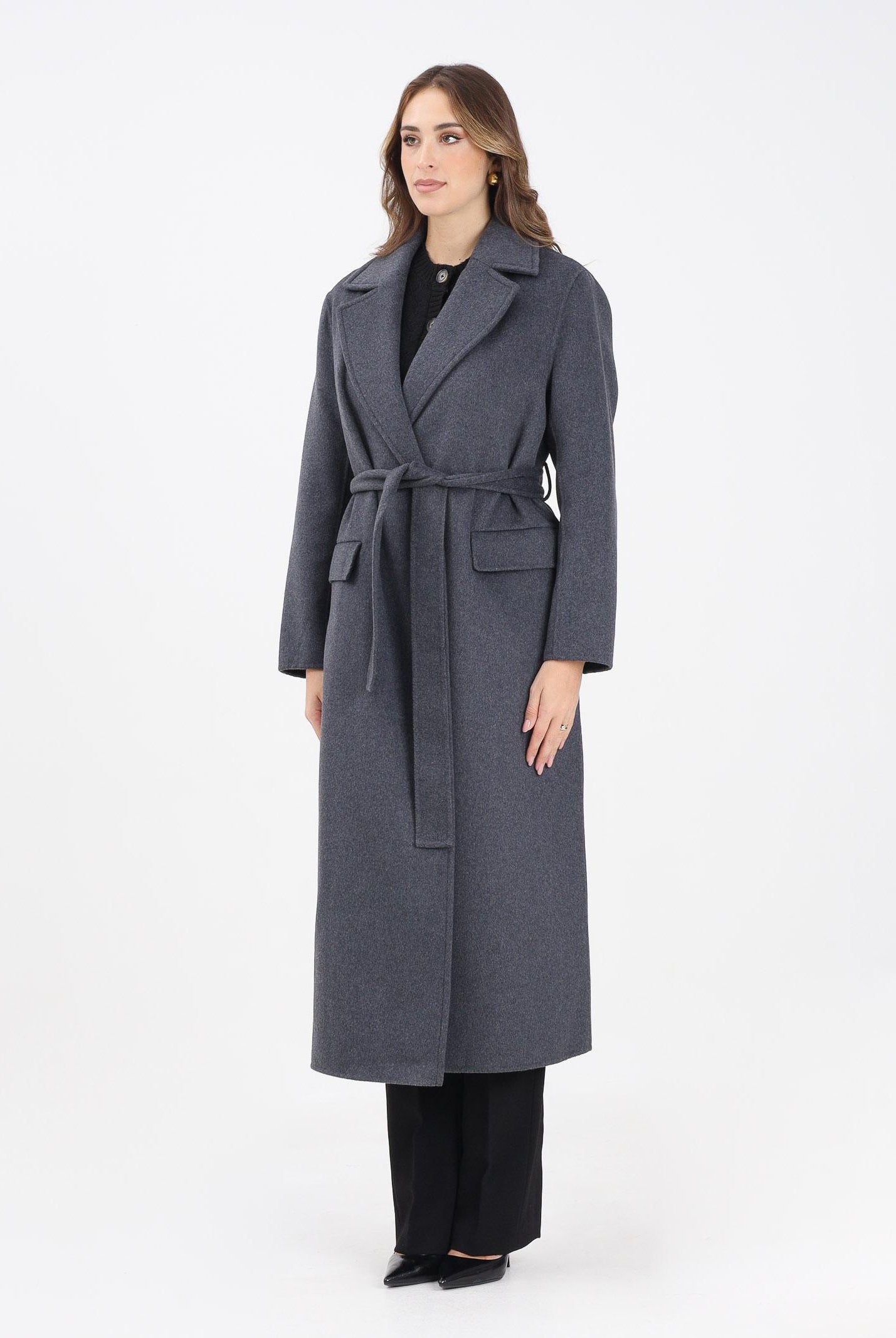 VICOLO Cappotto lungo grigio da donna TF0058 A195 VICOLO