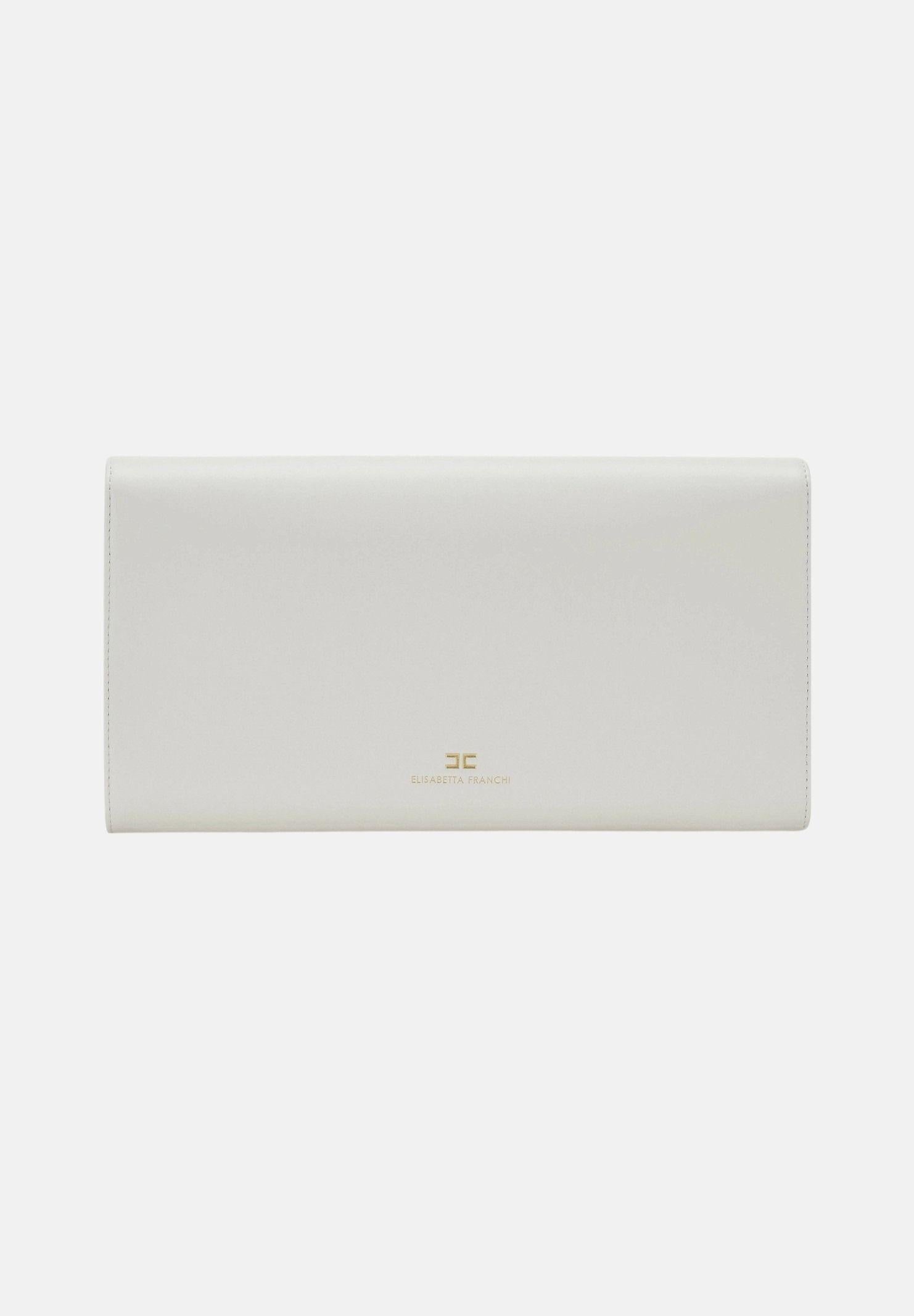 ELISABETTA FRANCHI Pochette avorio da donna realizzata in vera pelle BS99A61E2 360 ELISABETTA FRANCHI