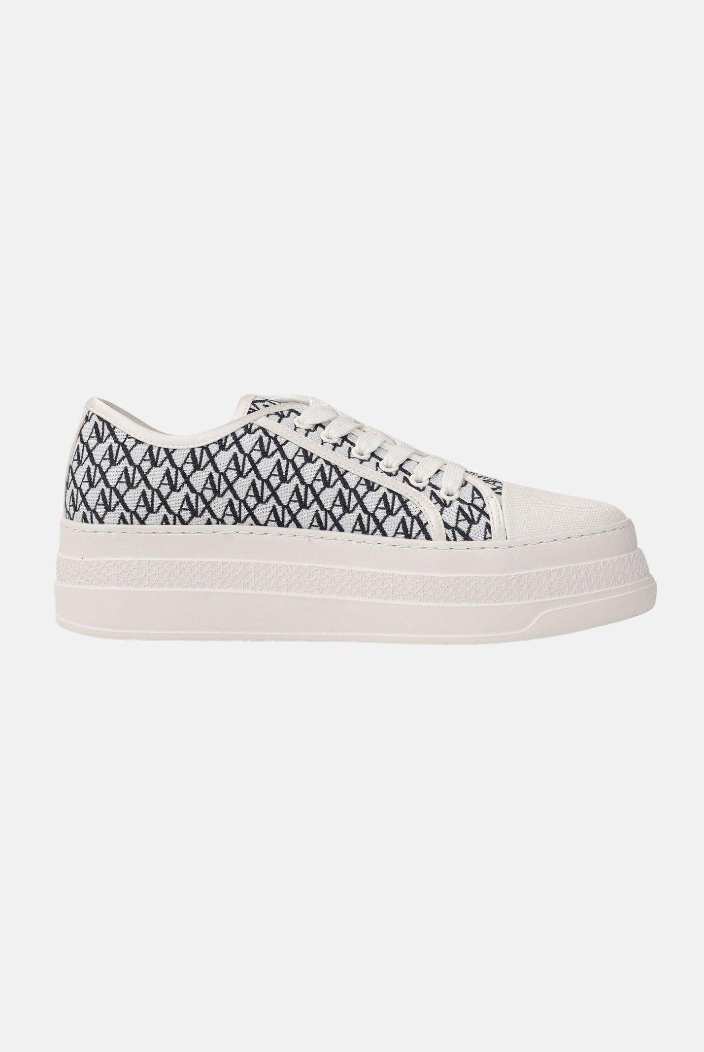 ARMANI EXCHANGE Sneakers panna e blu da donna con motivo all-over A|X XW002786AF23055 MZ266 ARMANI EXCHANGE