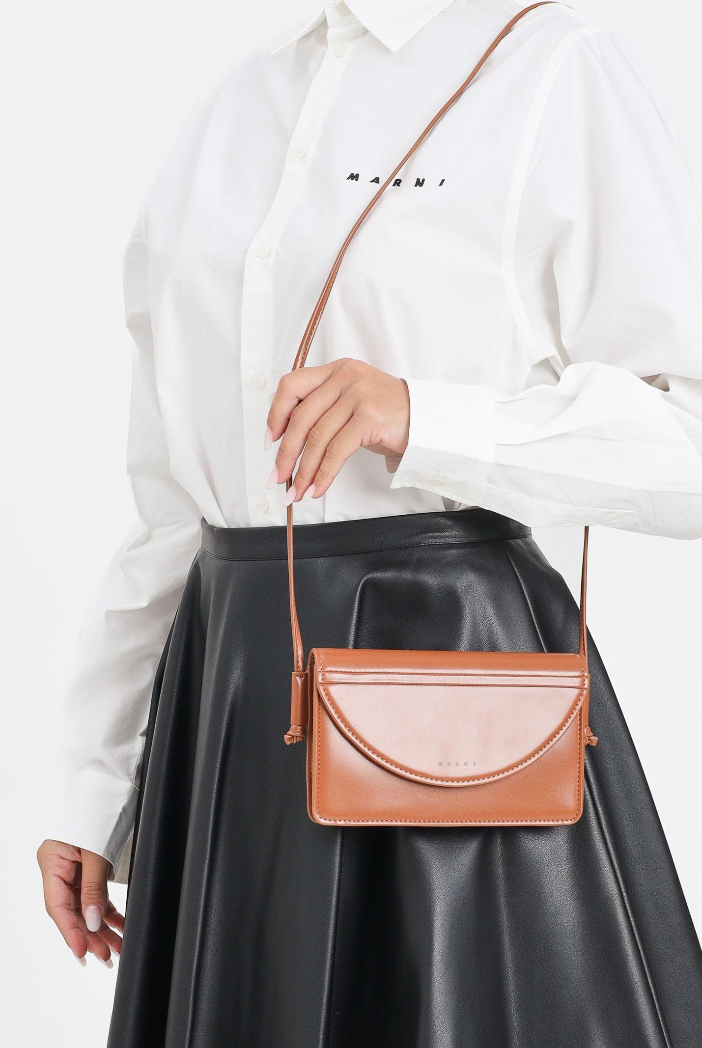 MARNI Borsa a tracolla marrone da donna con logo M01256M00TK 0M715 MARNI