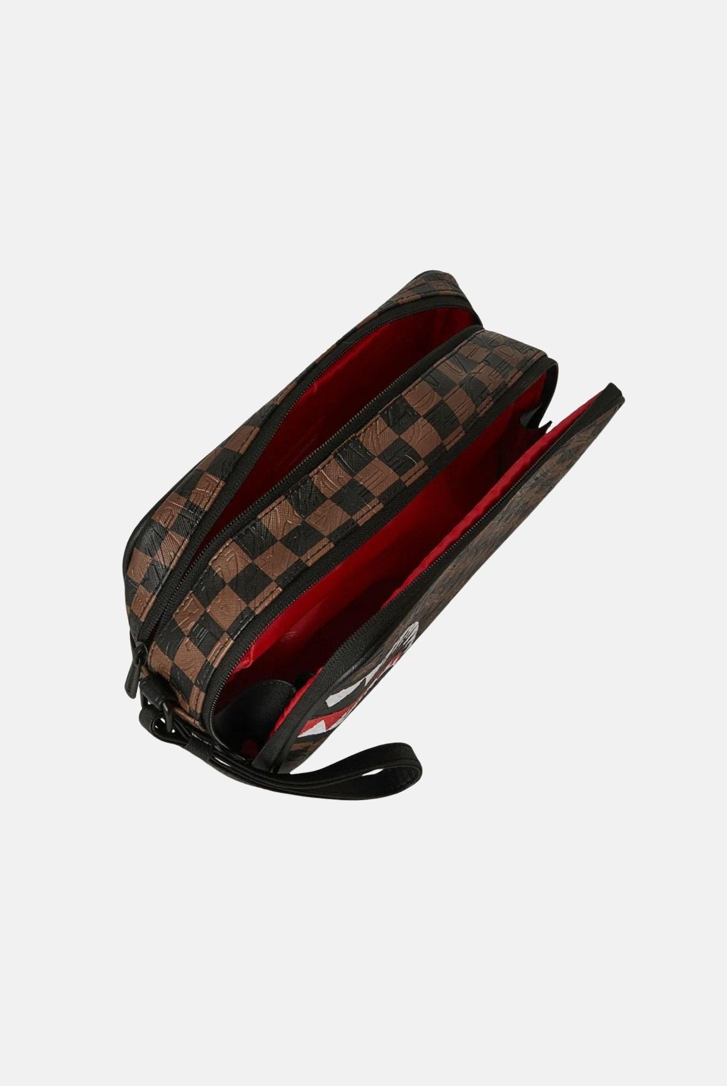 SPRAYGROUND Pochette CHECK 2 EMBOSS TOILETRY BAG marrone per uomo e donna 910B8238NSZ . SPRAYGROUND