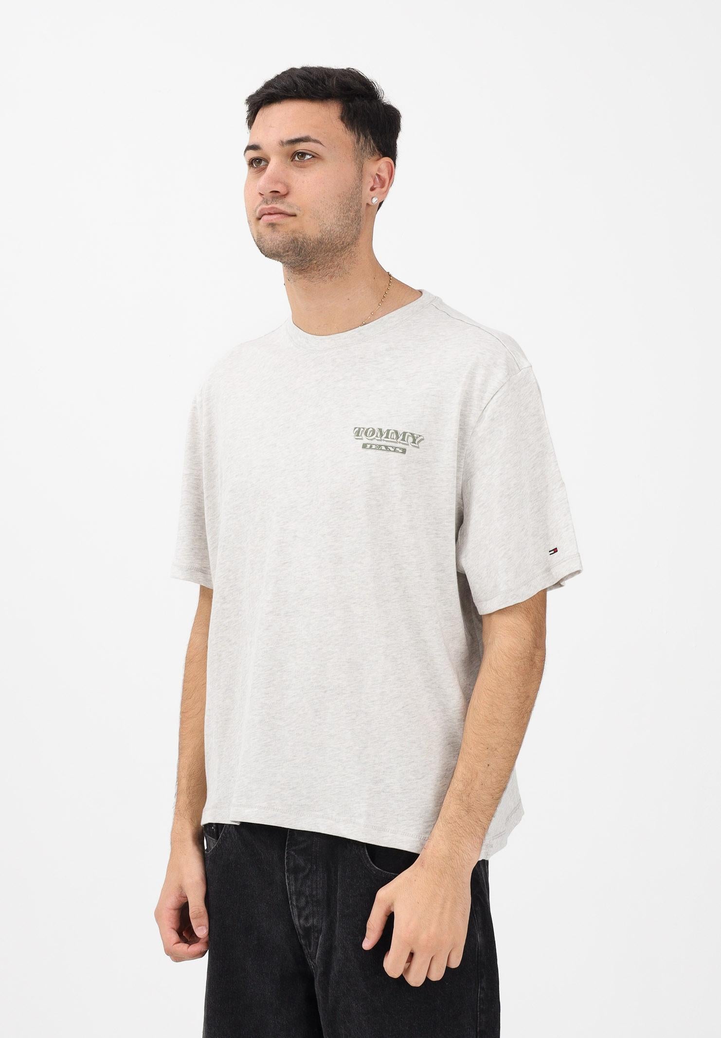 TOMMY JEANS T-shirt a manica corta grigia da uomo con stampa sul retro DM0DM22332 P08 TOMMY JEANS