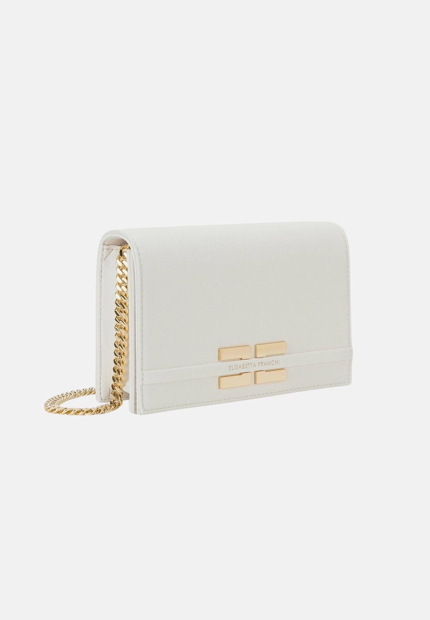 ELISABETTA FRANCHI Pochette burro da donna con logo BS40A61E2 193 ELISABETTA FRANCHI