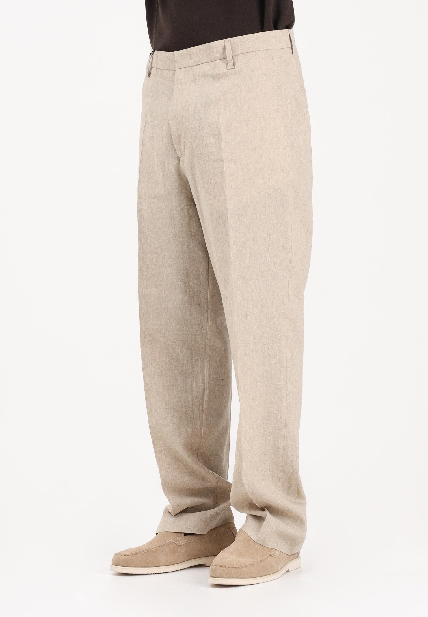 I'M BRIAN Pantalone in lino beige da uomo PA3703 0025 I'M BRIAN