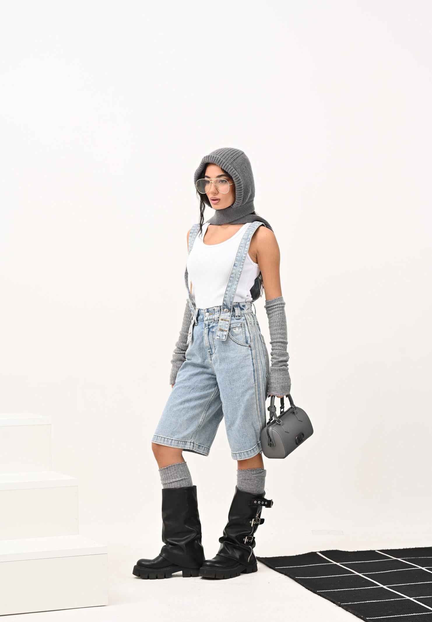 ADIDAS ORIGINALS Salopette adidas X Jeremy Scott Pride in denim chiaro da donna JY2022 . ADIDAS ORIGINALS