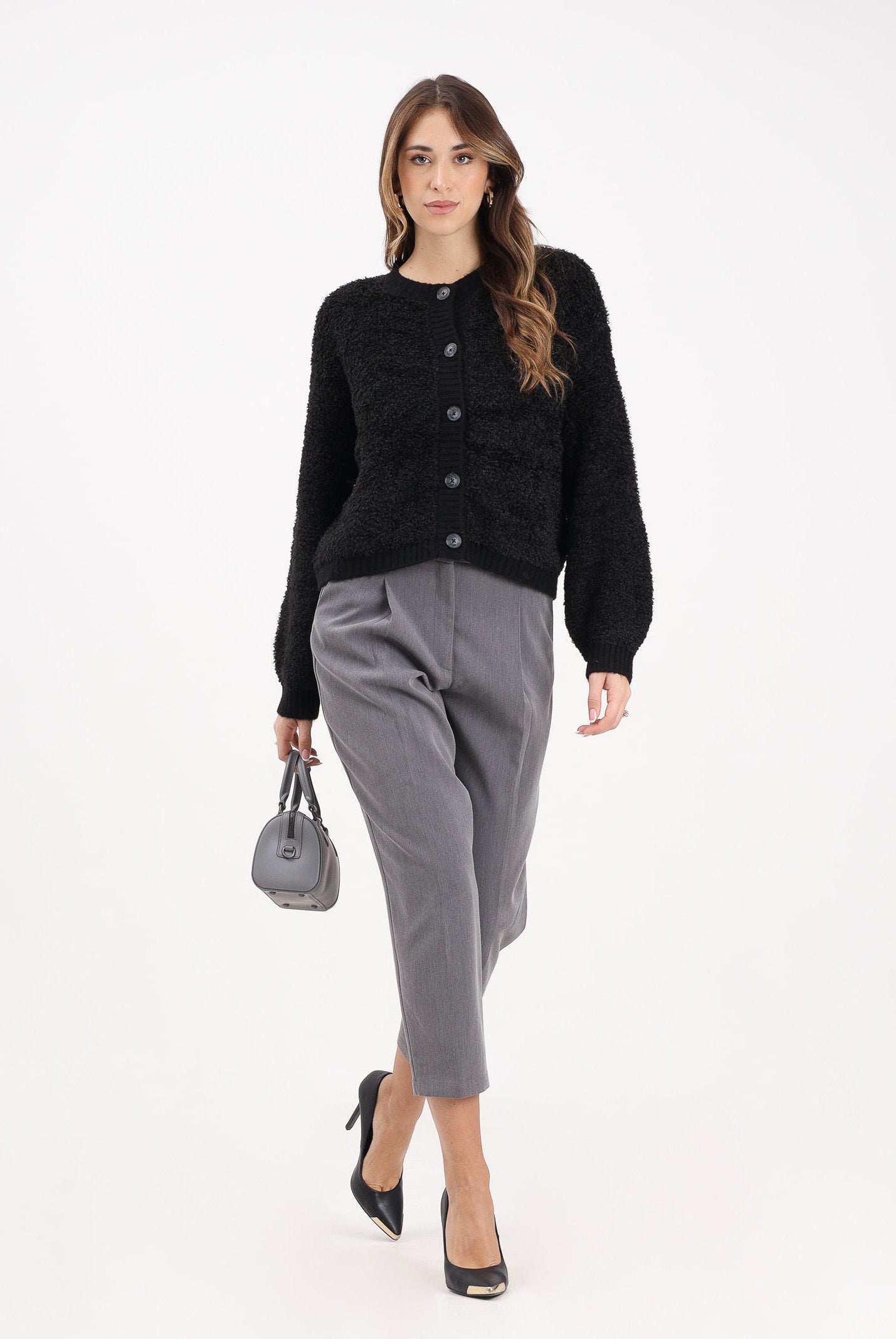JDY Pantalone elegante grigio da donna 15356690 LightGreyMel JDY