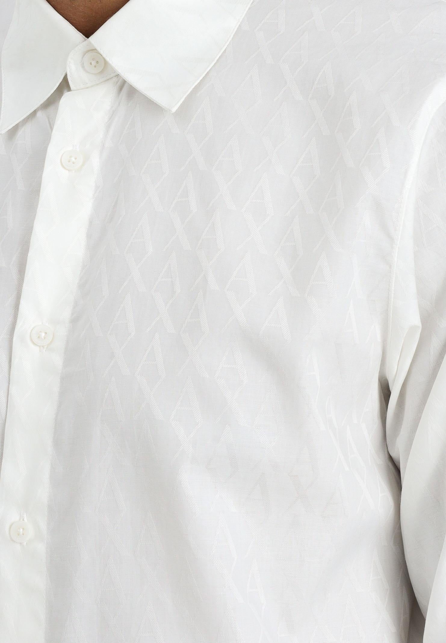 ARMANI EXCHANGE Camicia a manica lunga bianca da uomo con monogramma logo XM001587AF16631 U0009 ARMANI EXCHANGE
