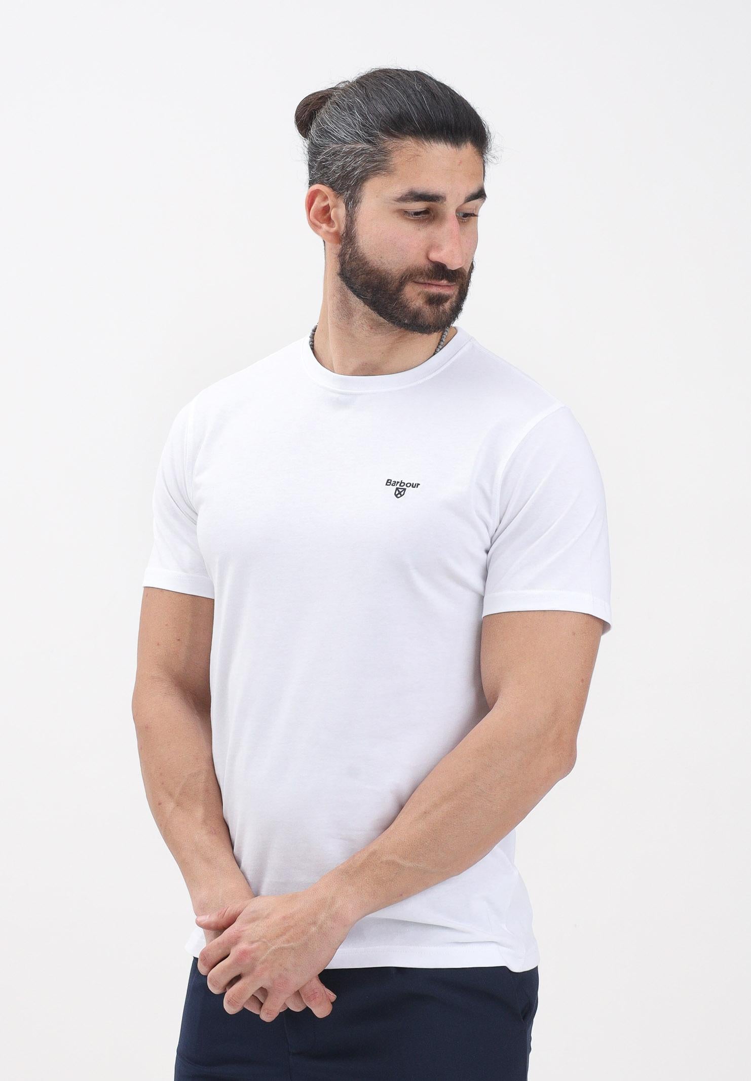 BARBOUR T-shirt a manica corta Essential bianca da uomo 251-MTS0331-MTS WH11 BARBOUR