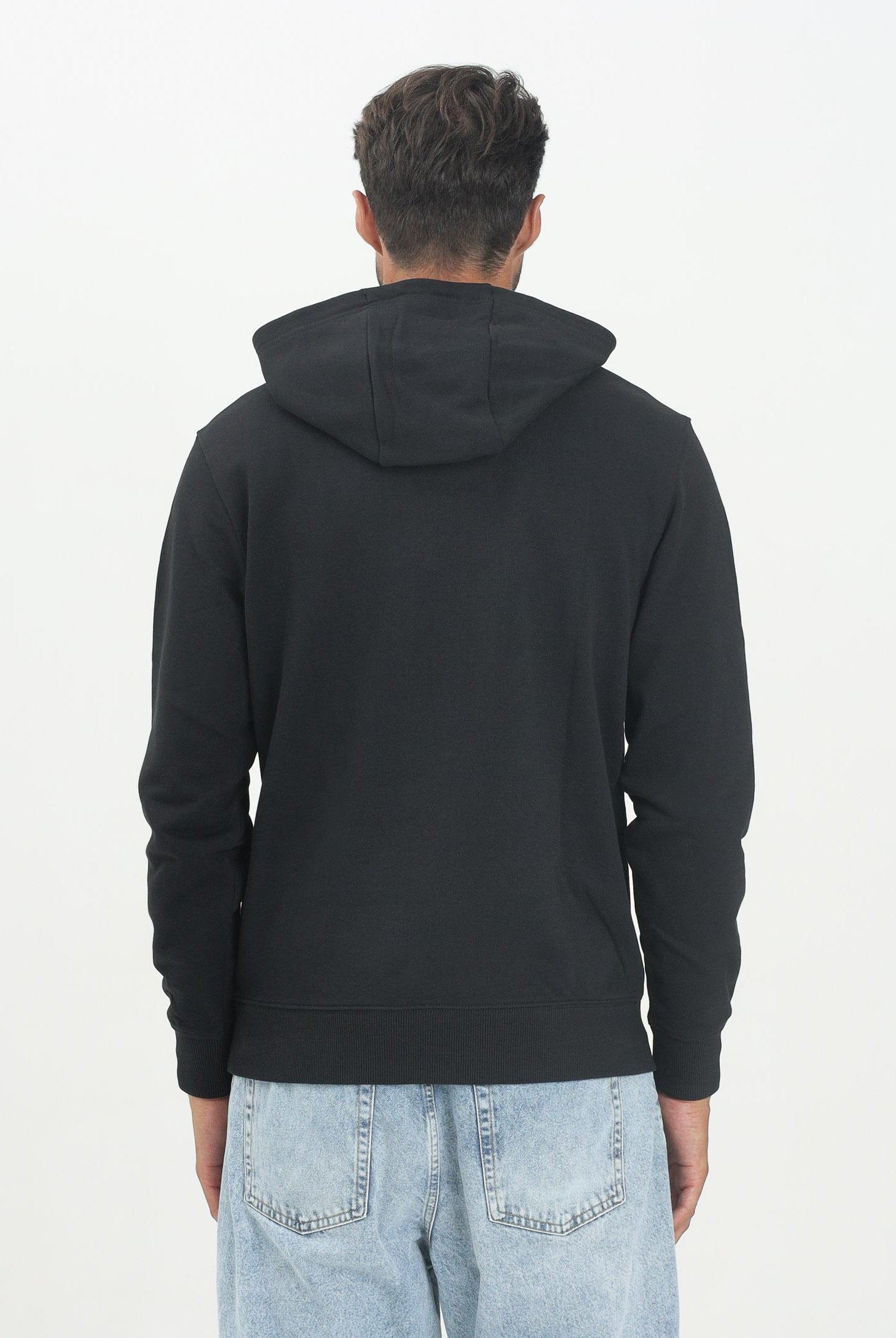 TOMMY HILFIGER Felpa con cappuccio nera da uomo rifinita da logo MW0MW37235BDS TOMMY HILFIGER