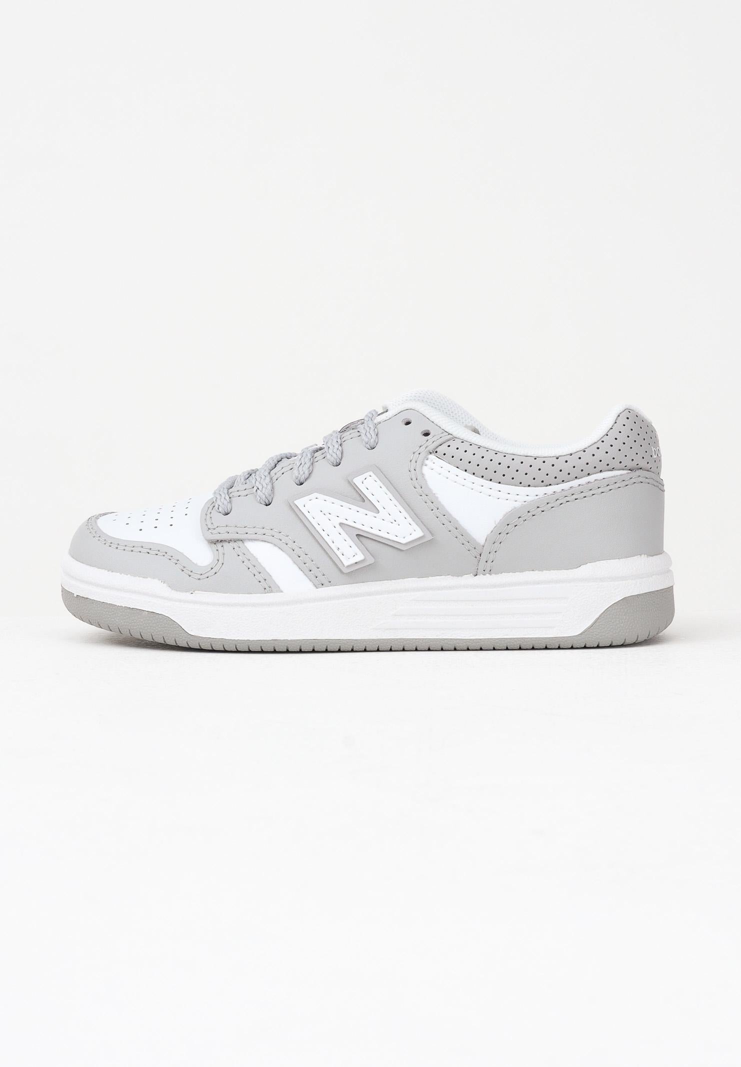 NEW BALANCE Sneakers 480 bianche e grigie per uomo e donna GSB480WG . NEW BALANCE