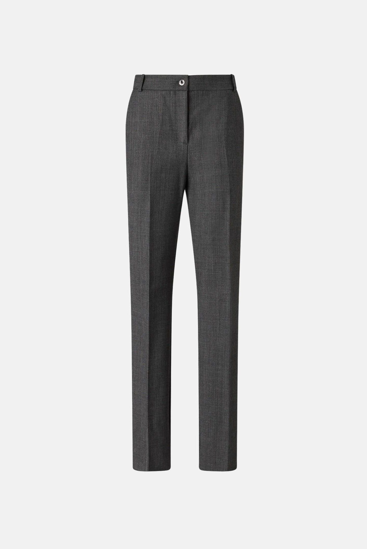 PINKO pantaloni eleganti Pleione a sigaretta in misto lana stretch grigio corvo grigio da donna. 107264A3IF I76 PINKO
