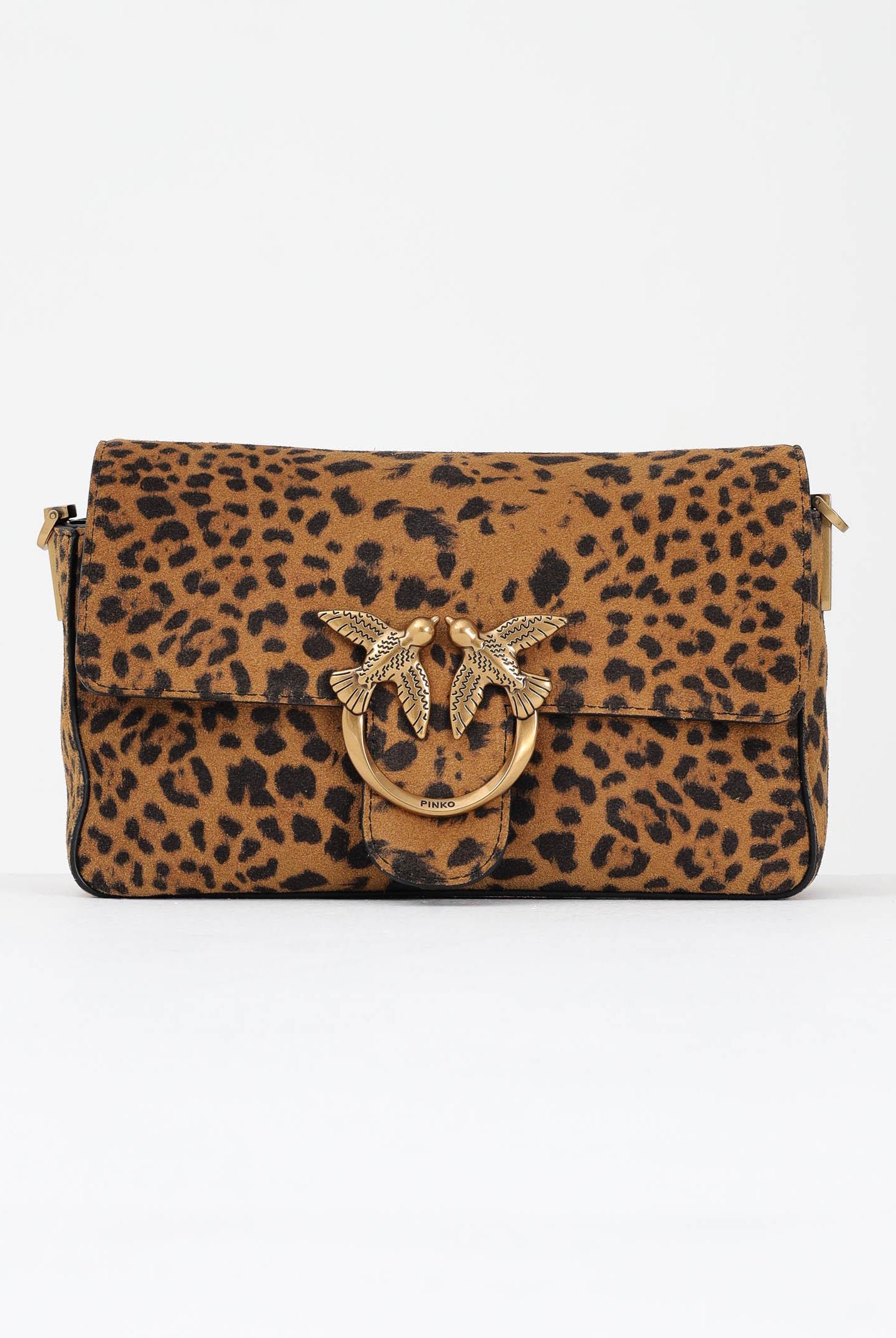 PINKO Borsa a tracolla Slouchy cammello da donna in Suede Leopardato 106244A32A M35Q PINKO