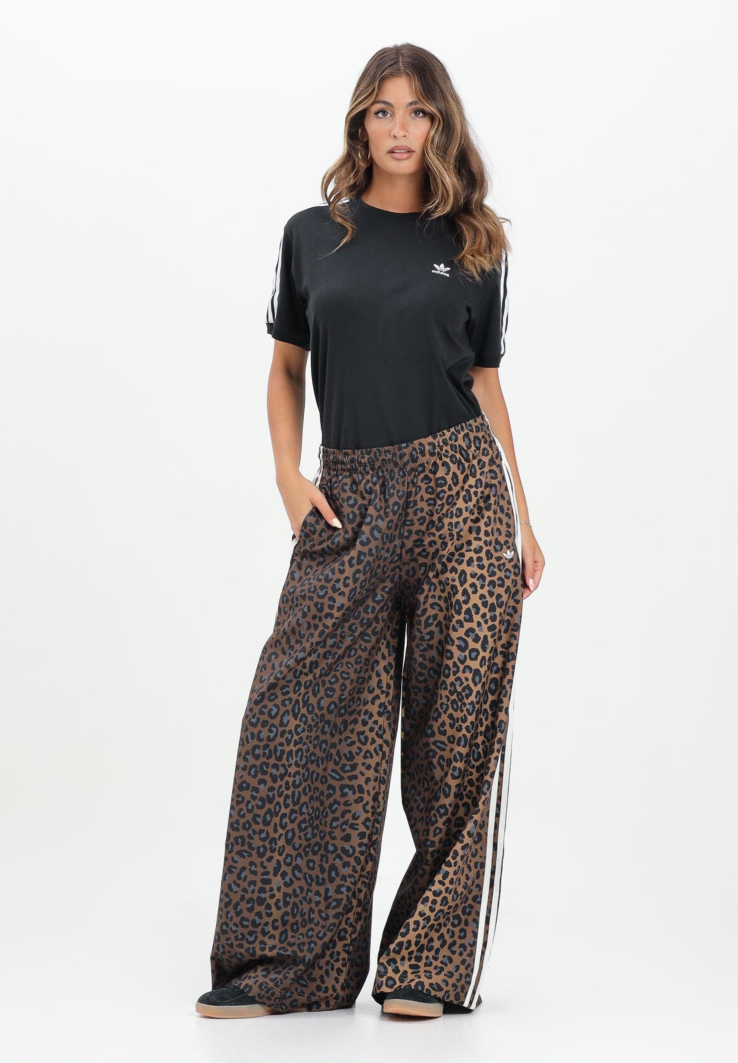 ADIDAS ORIGINALS Pantalone sportivo Leopard Firebird Oversized beige da donna JW7302 ADIDAS ORIGINALS