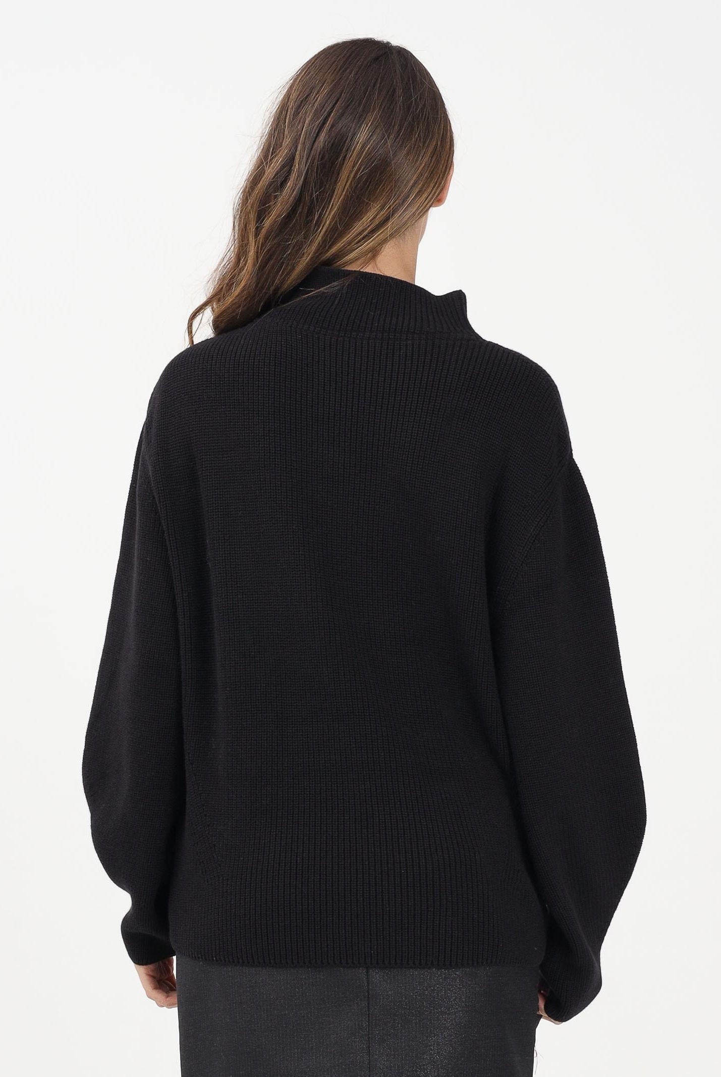 TOMMY JEANS Maglioncino girocollo nero da donna con ricamo logo DW0DW21676BDS TOMMY JEANS