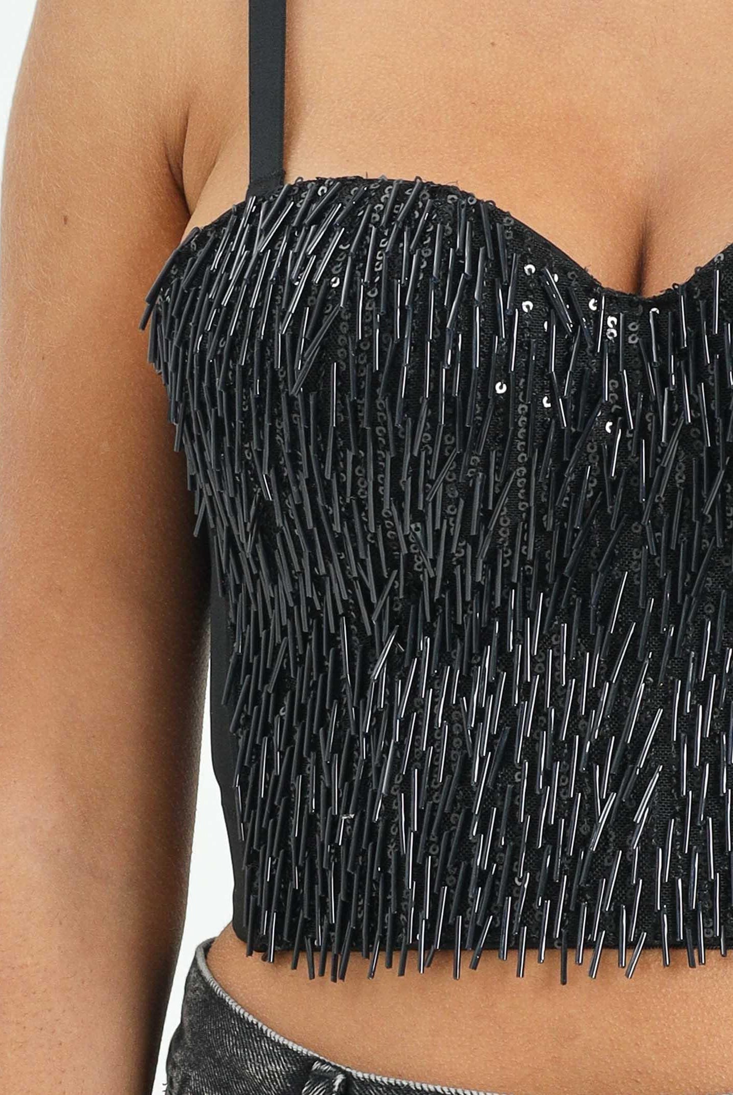 TPN Corpetto nero da donna con strass FERSIT122W5 D6 TPN