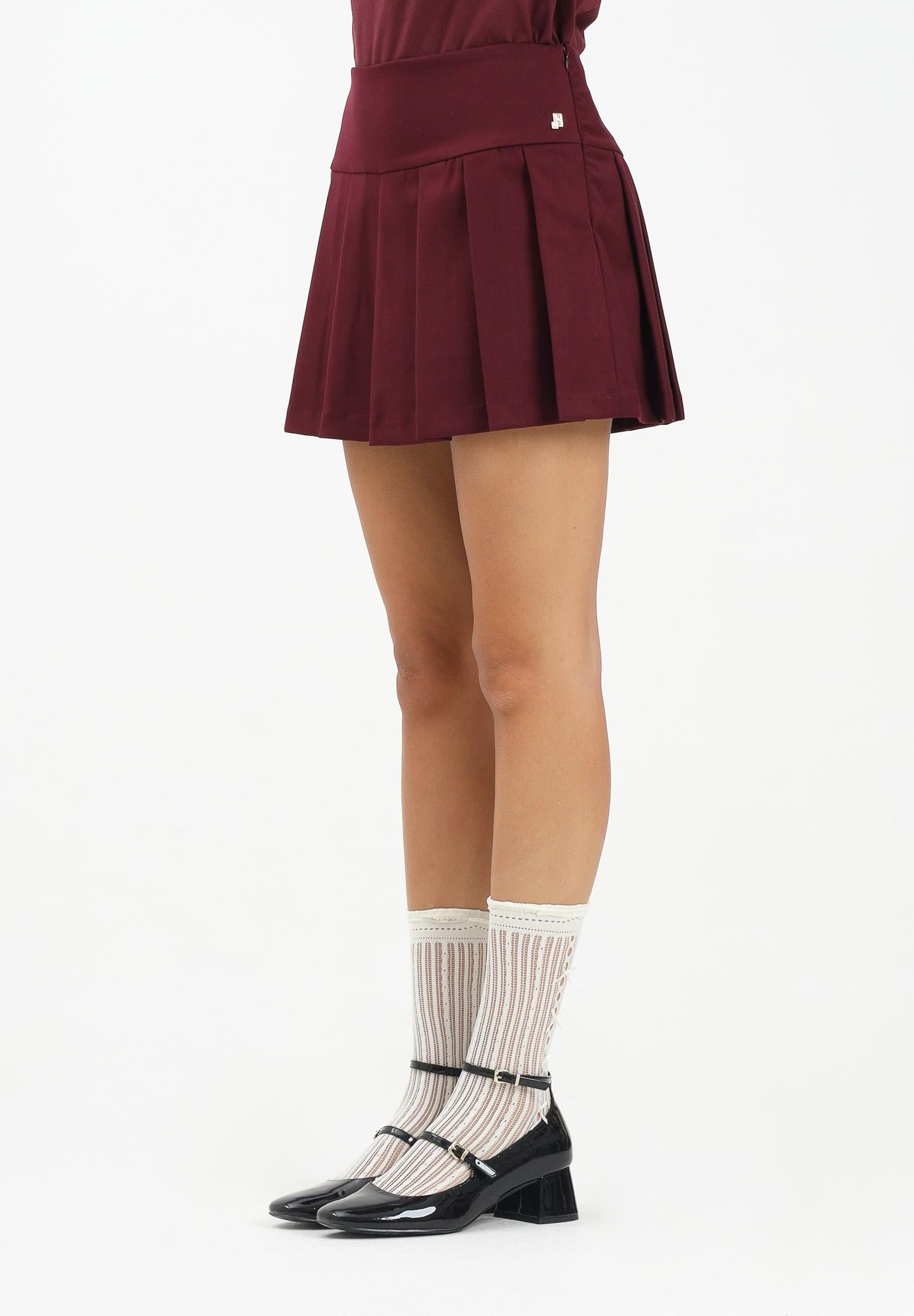 HINNOMINATE Gonna corta bordeaux da donna HMABW02225 RS02 HINNOMINATE