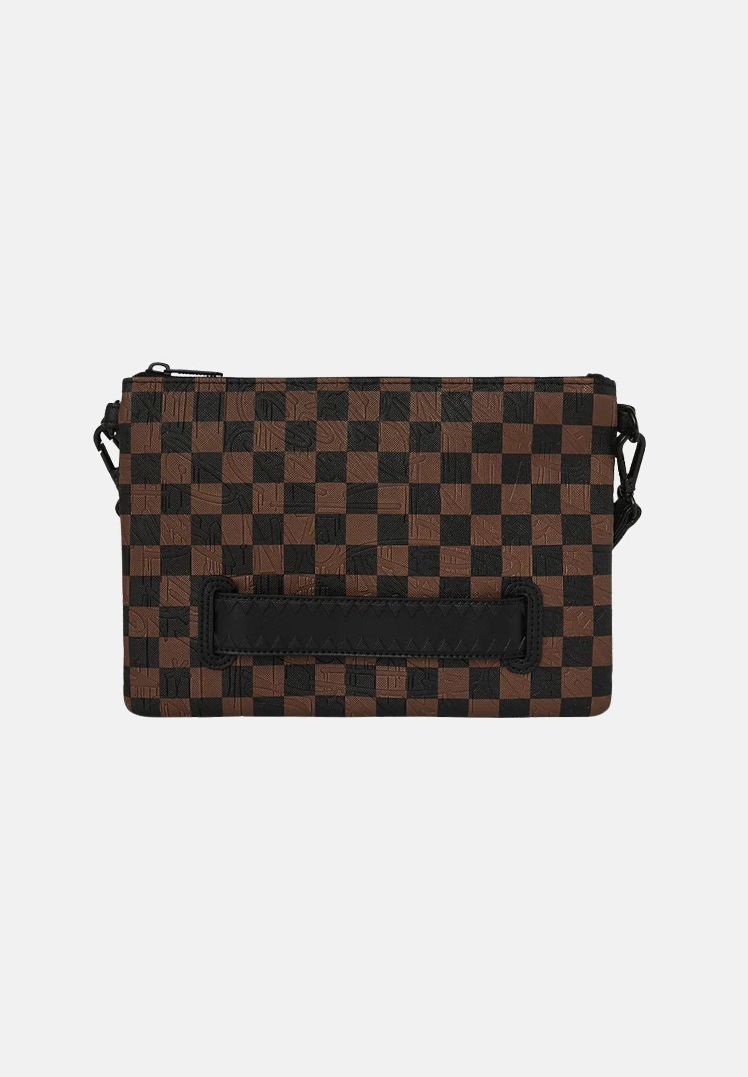 SPRAYGROUND Pochette CHECK 2 EMBOSS CROSSOVER CLUTCH marrone per uomo e donna 910B8239NSZ . SPRAYGROUND