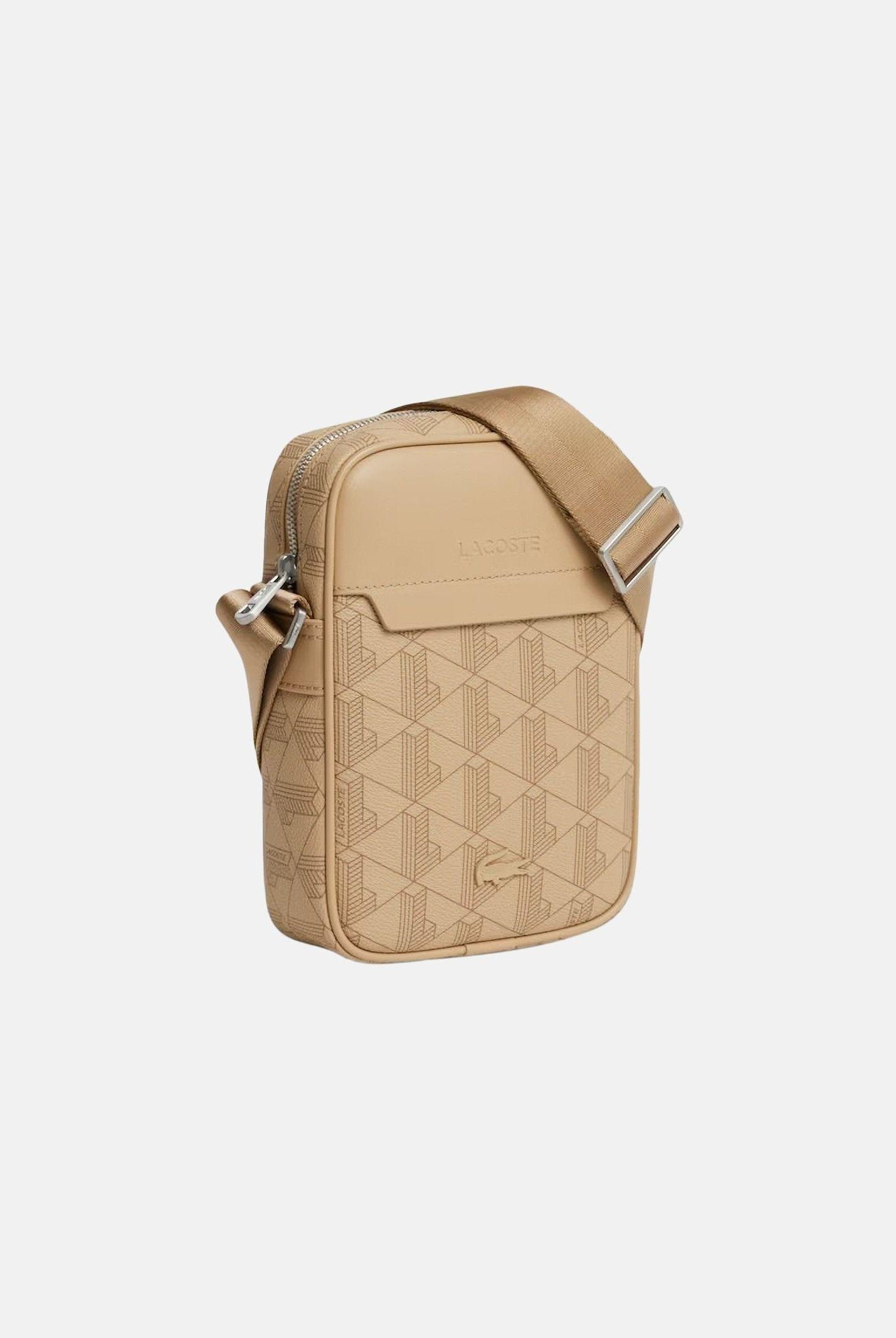 LACOSTE Borsello beige da uomo con stampa monogramma The Blend NH4410 R59 LACOSTE