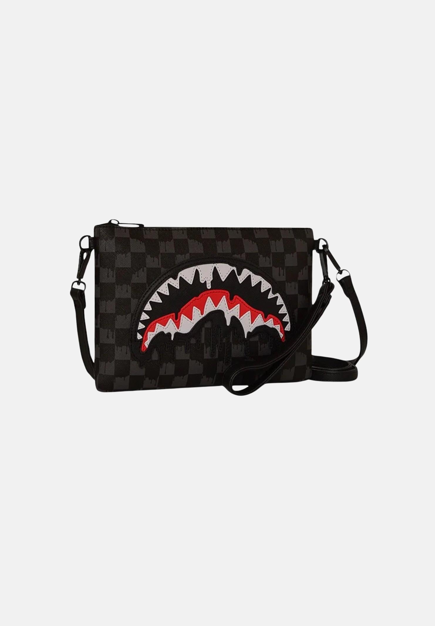 SPRAYGROUND Pochette Dripping Sharks In Paris nera per uomo e donna 910B7969NSZ SPRAYGROUND