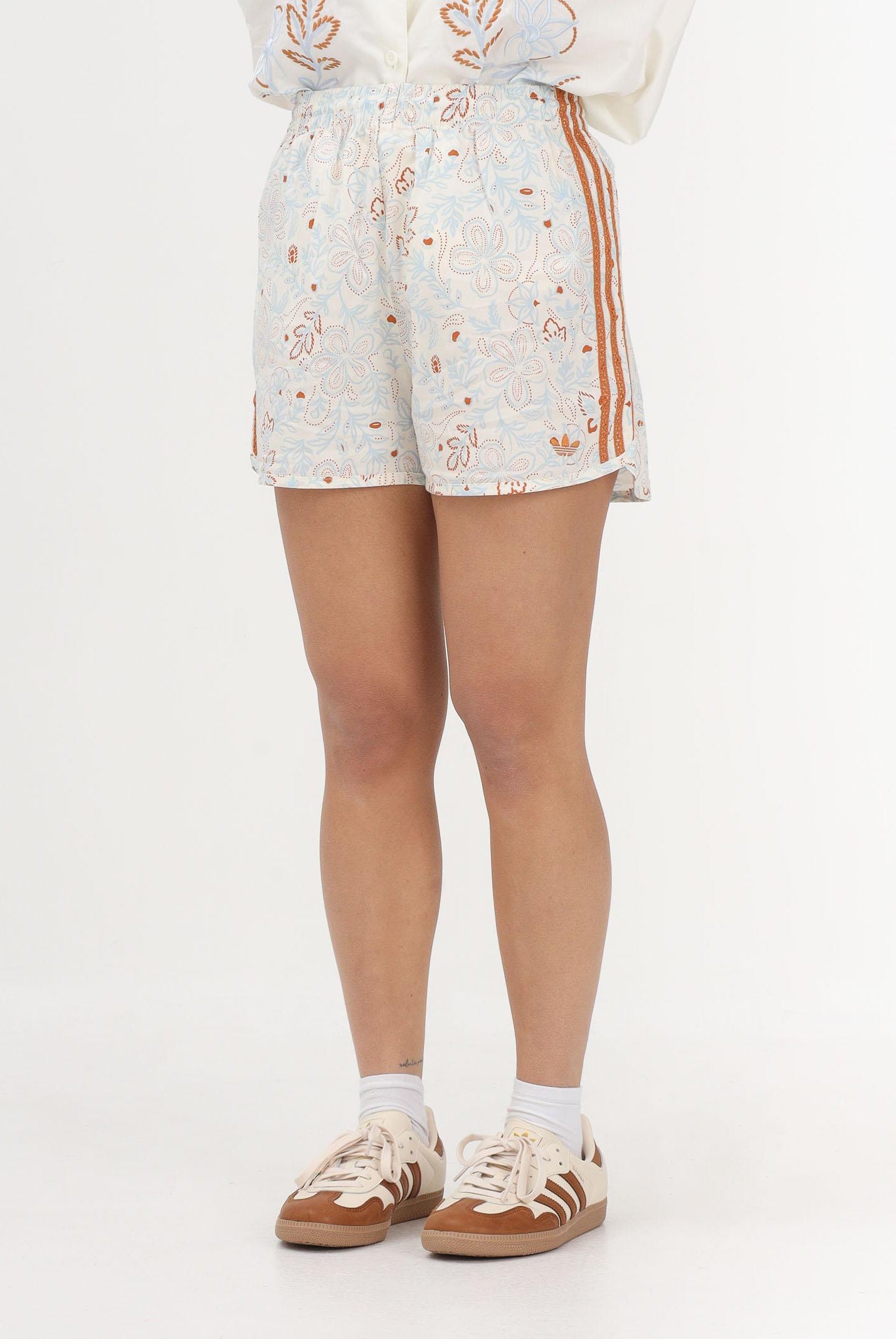 ADIDAS ORIGINALS Shorts sportivo SUMMER GLOW AOP bianco da donna KW5831 . ADIDAS ORIGINALS